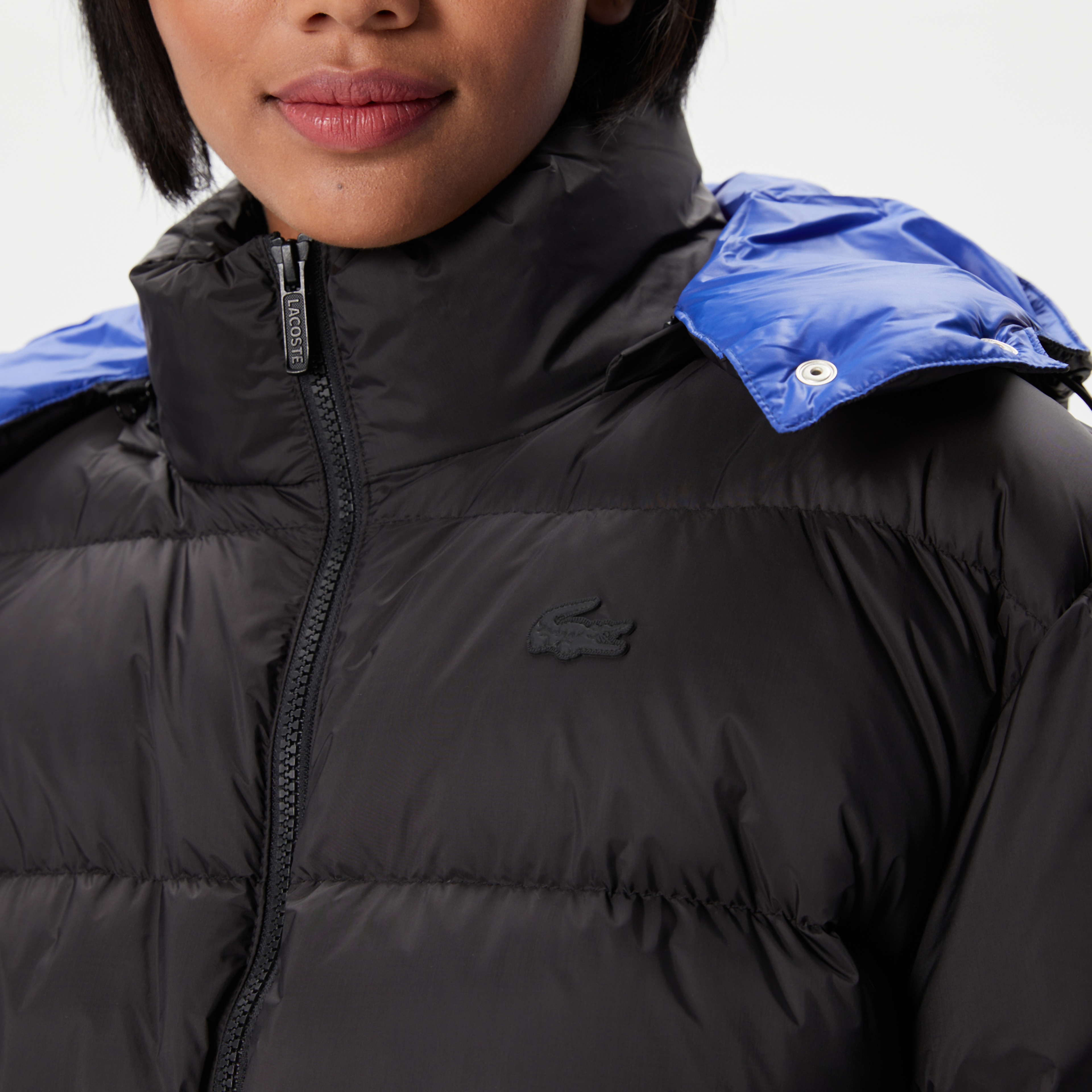 Kadın Kapüşonlu Kapitone Siyah Mont