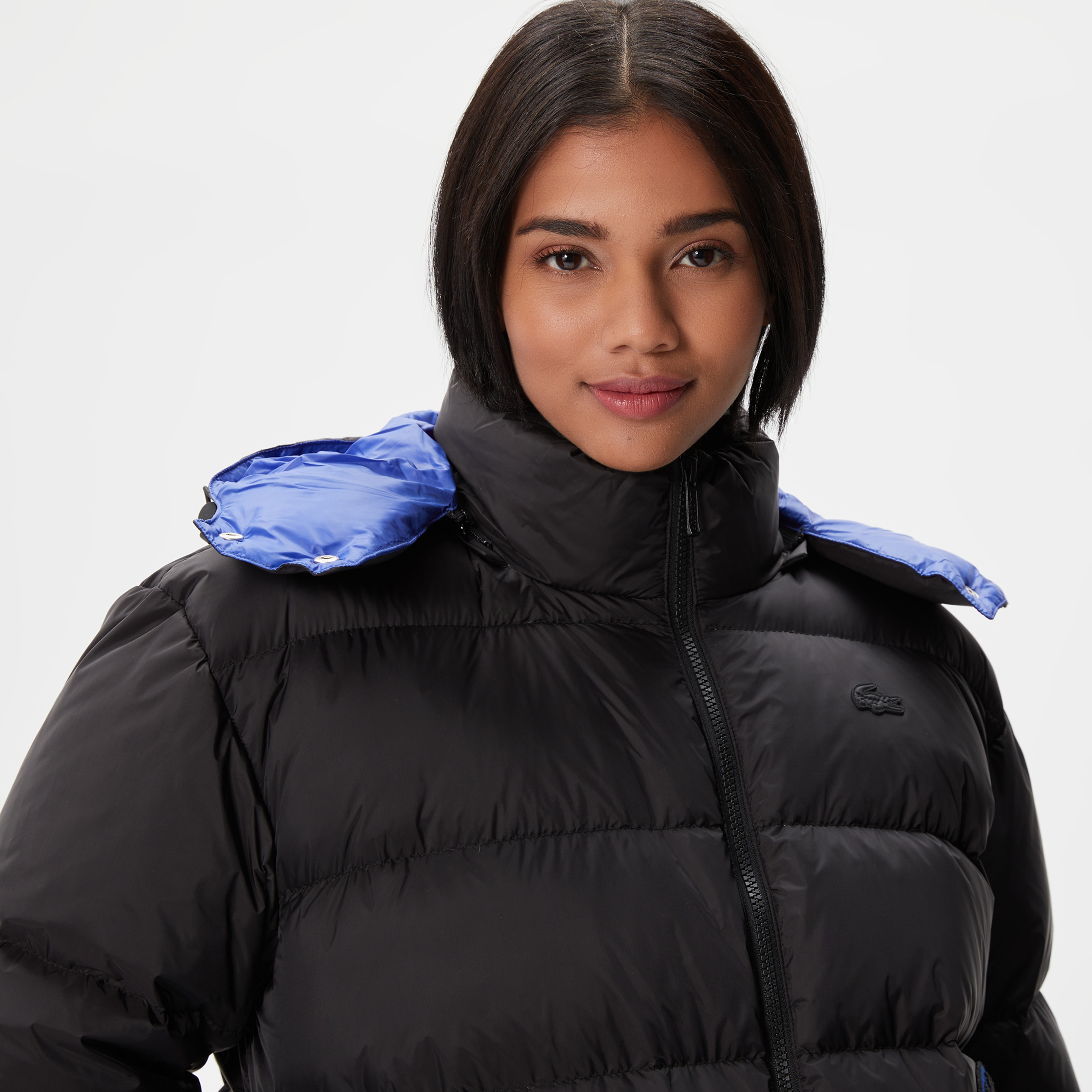 Kadın Kapüşonlu Kapitone Siyah Mont