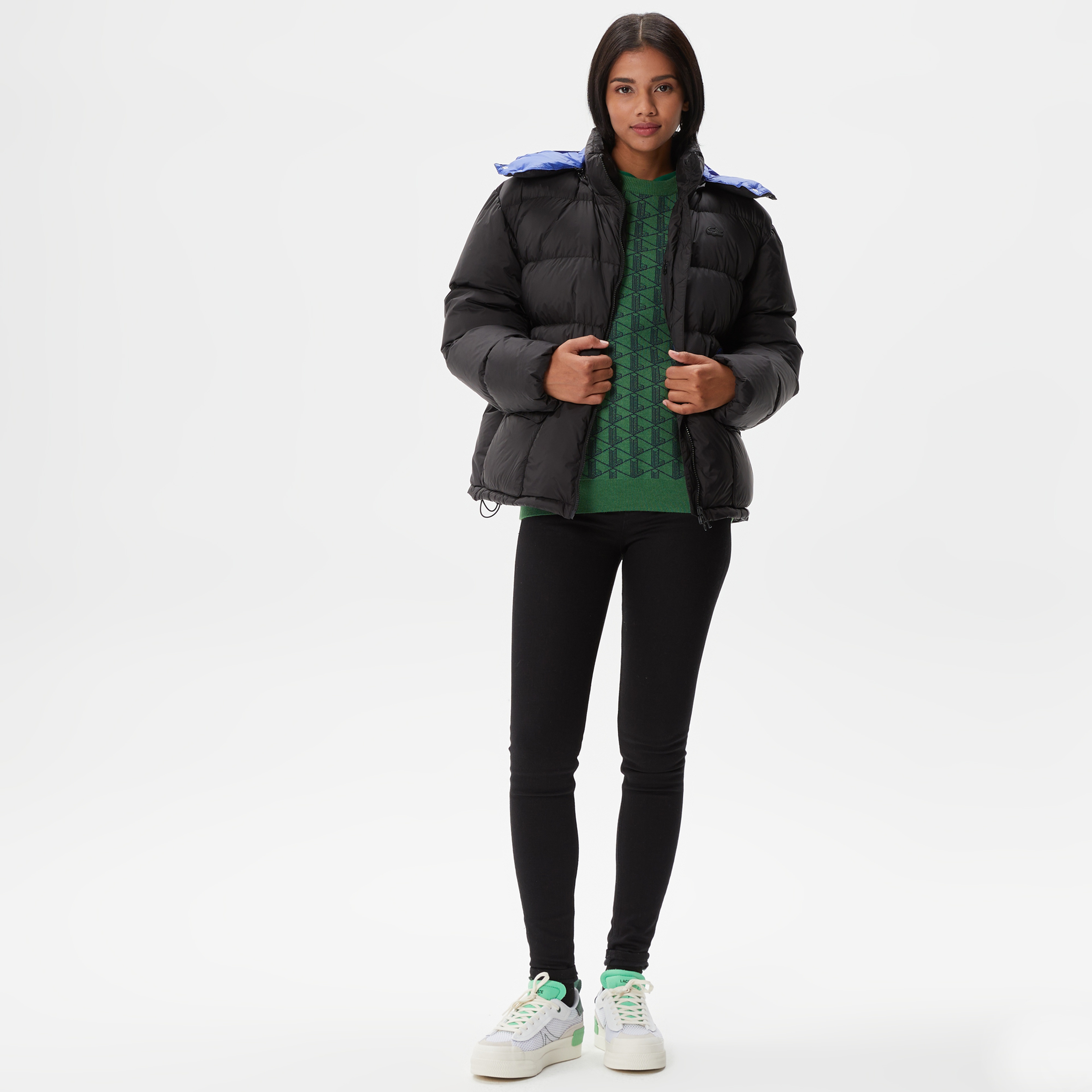 Kadın Kapüşonlu Kapitone Siyah Mont