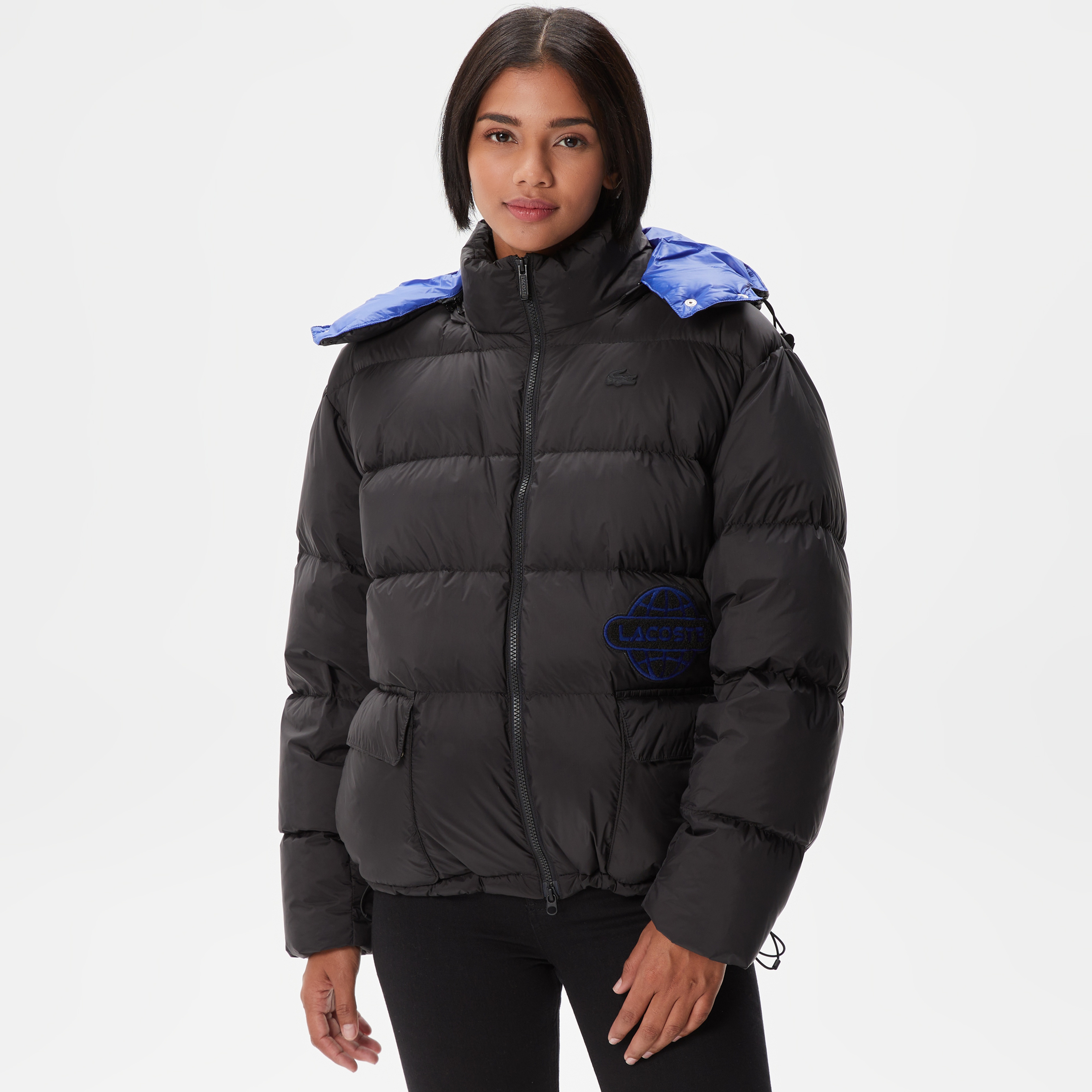 Kadın Kapüşonlu Kapitone Siyah Mont