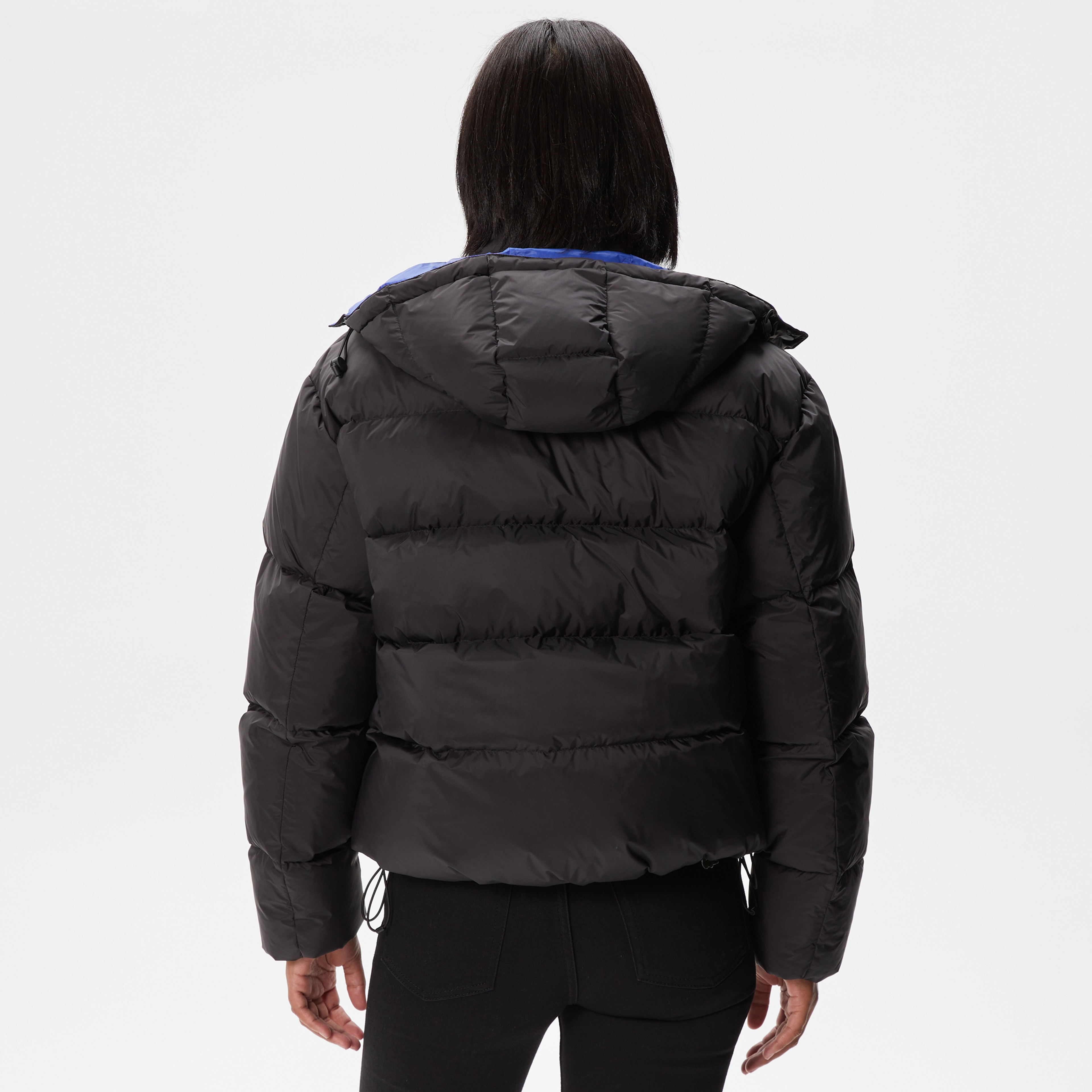 Kadın Kapüşonlu Kapitone Siyah Mont