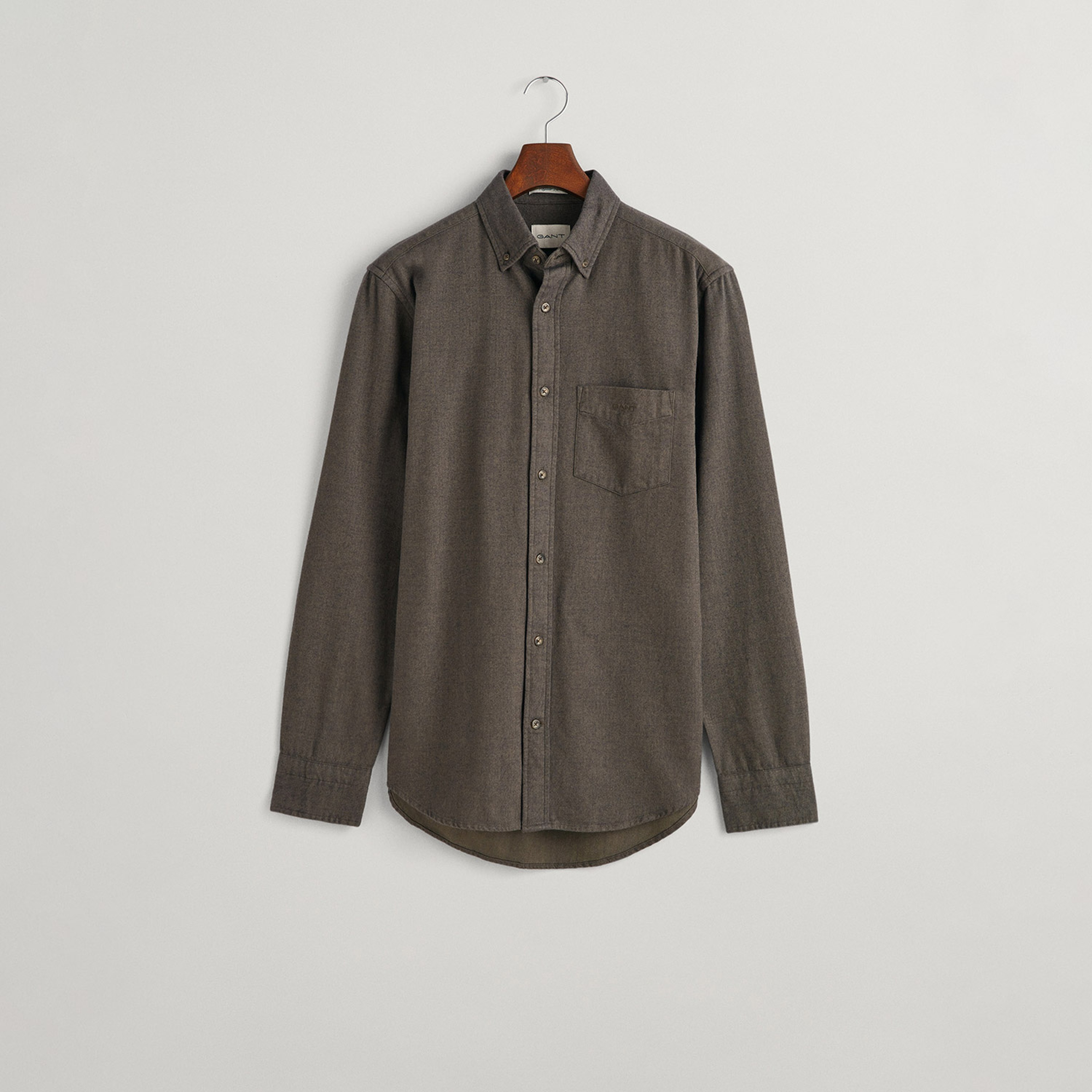 GANT Erkek Kahverengi Regular Fit Düğmeli Yaka Gömlek