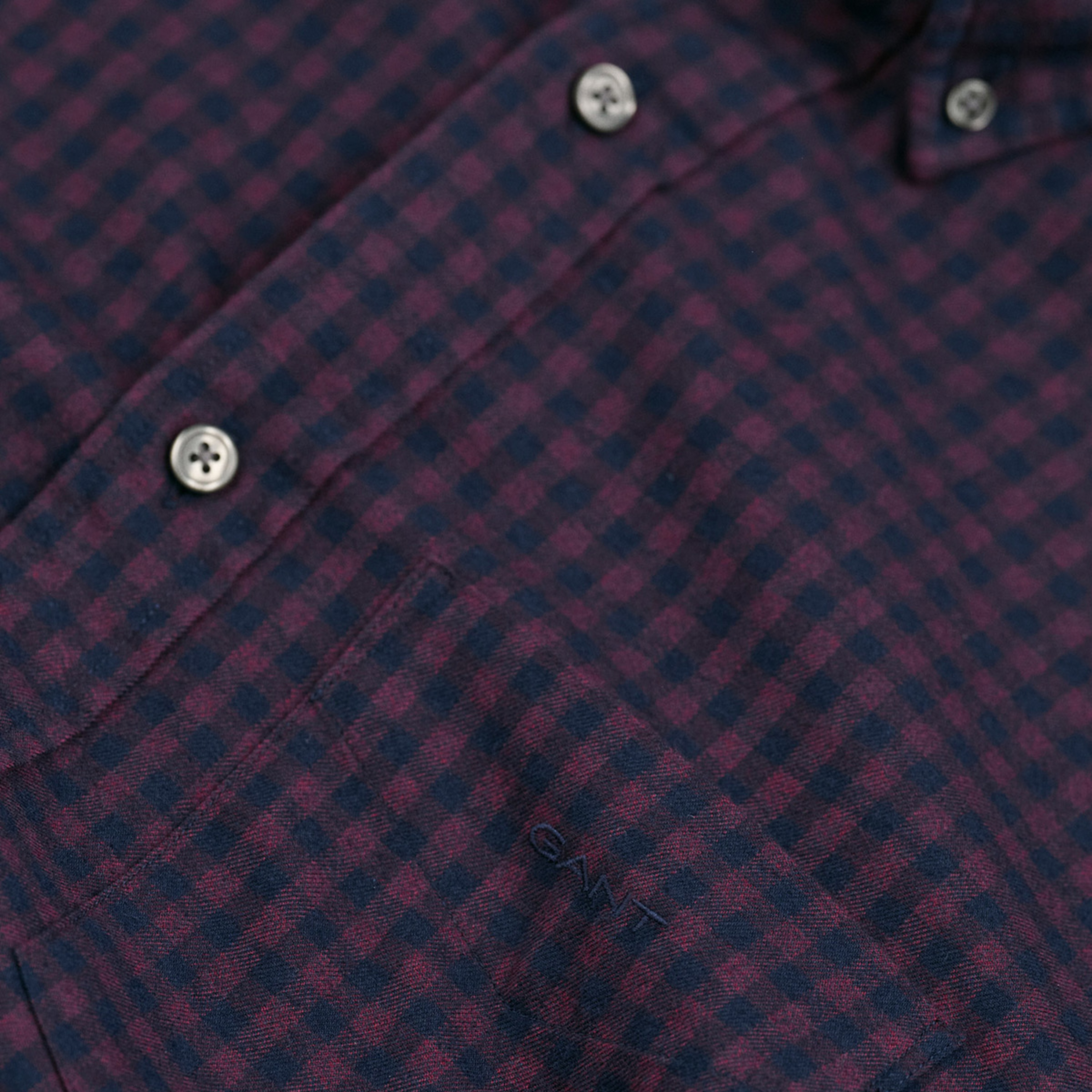 GANT Erkek Mor Regular Fit Düğmeli Yaka Kareli Gömlek