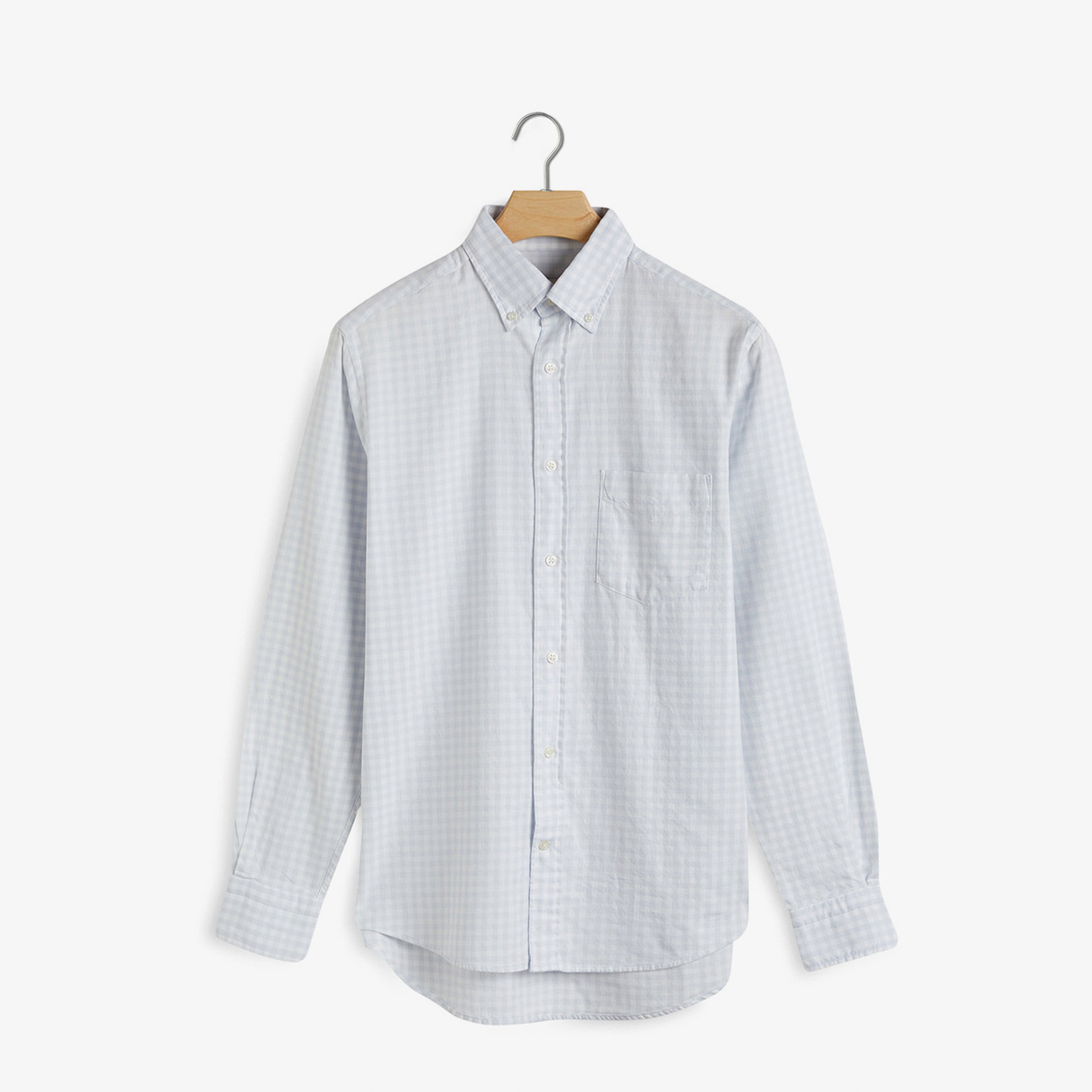 GANT Erkek Mavi Regular Fit Düğmeli Yaka Kareli Gömlek