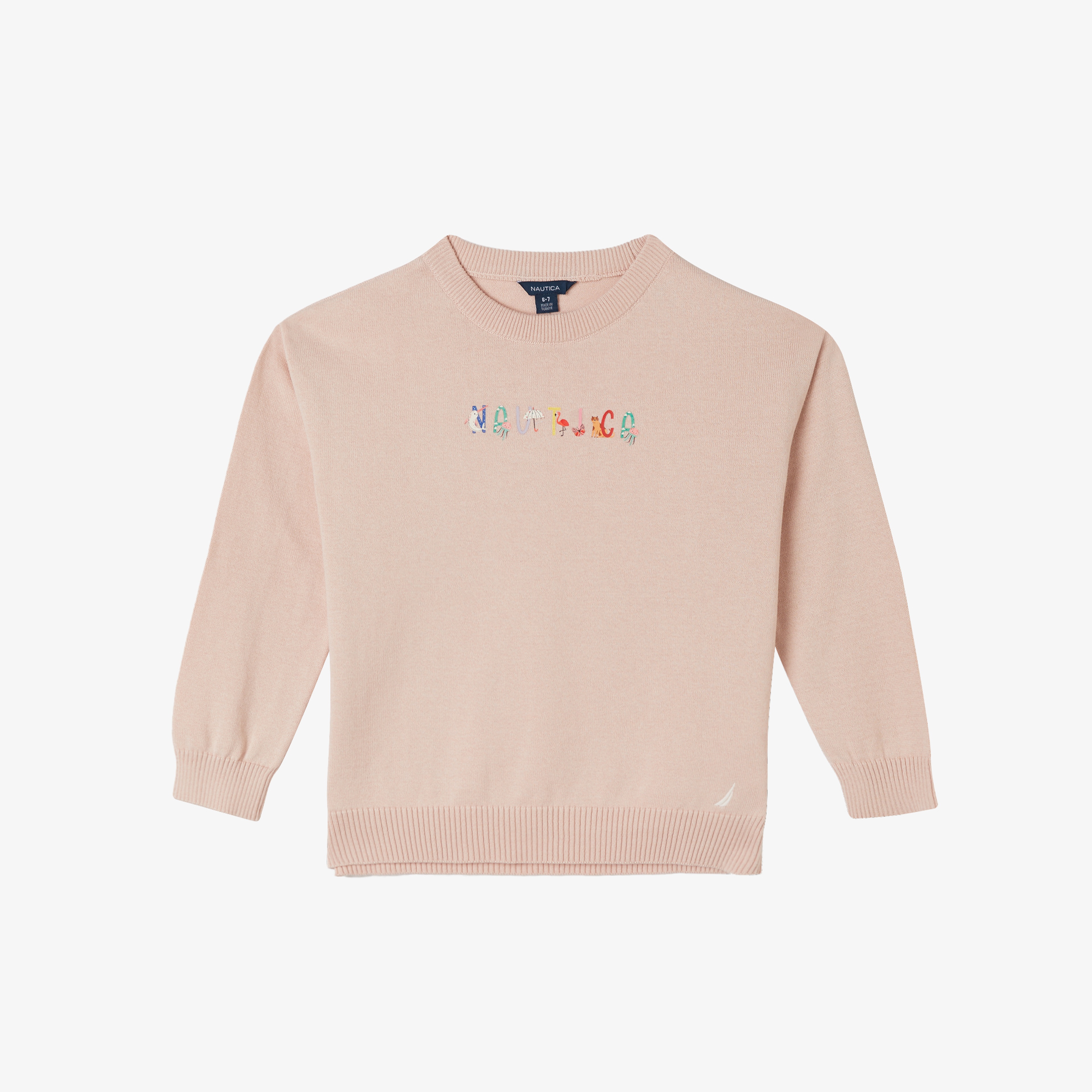 Nautica Kız Çocuk Pembe Standart Fit Kazak