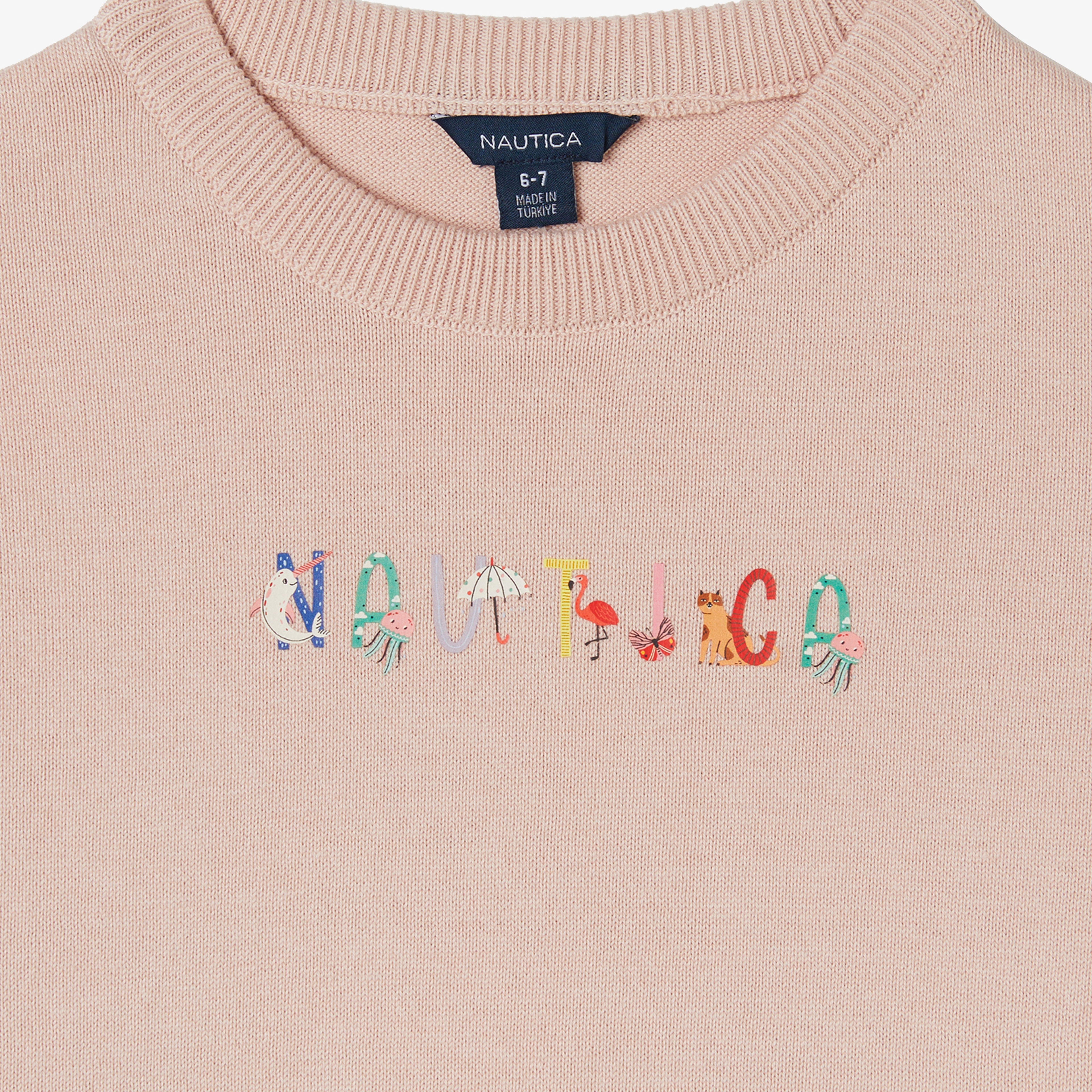 Nautica Kız Çocuk Pembe Standart Fit Kazak