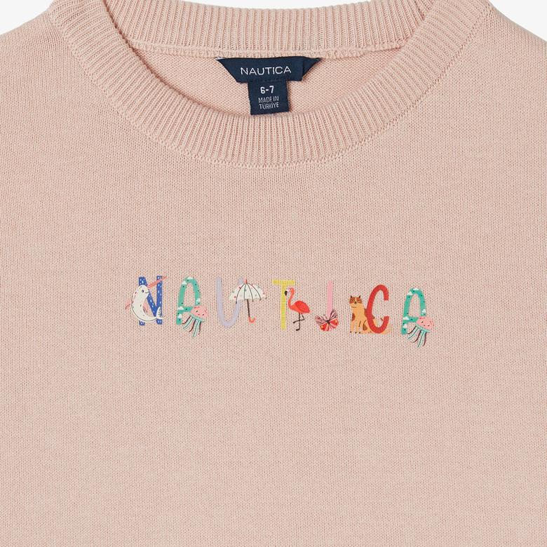 Nautica Kız Çocuk Pembe Standart Fit Kazak