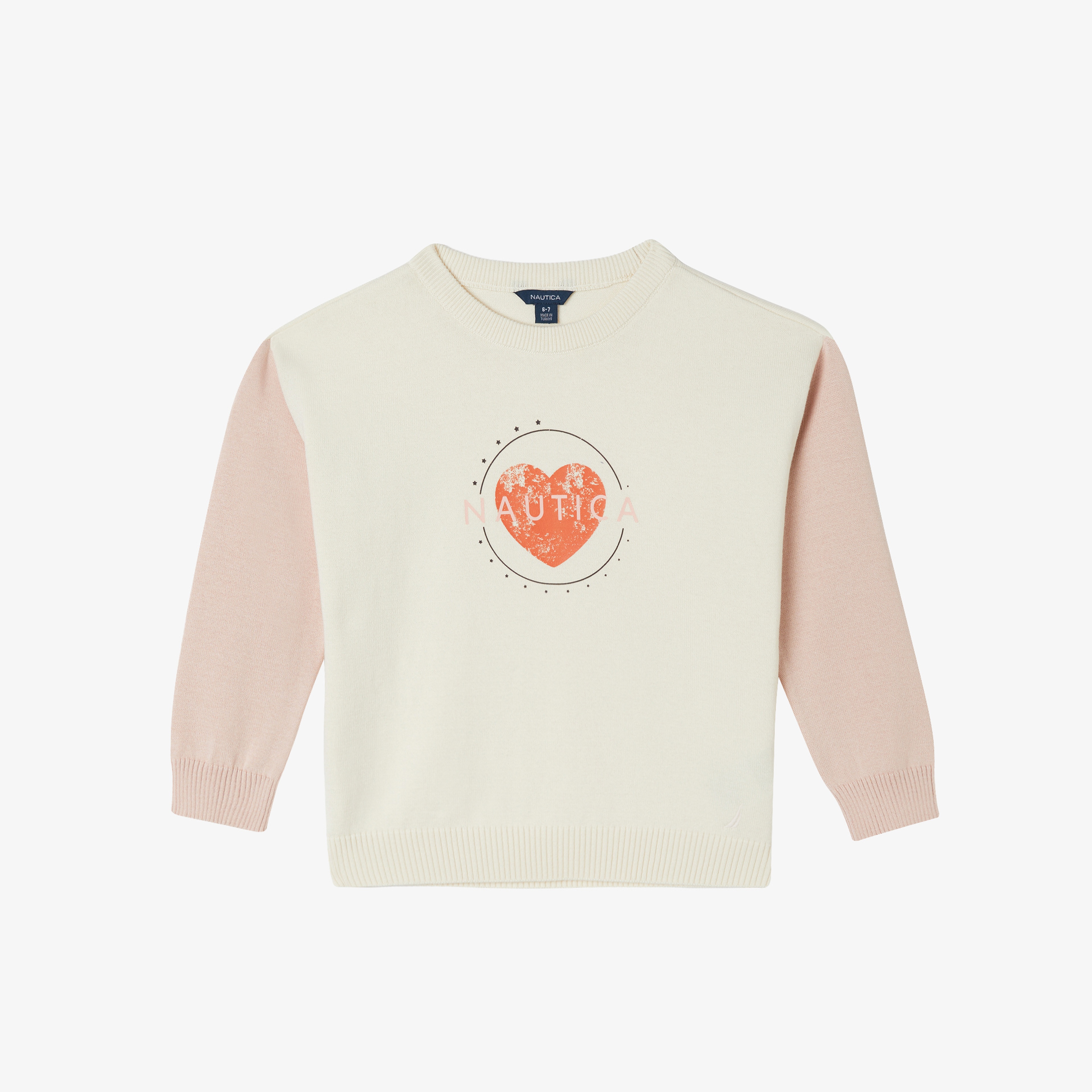 Nautica Kız Çocuk Beyaz Standart Fit Triko