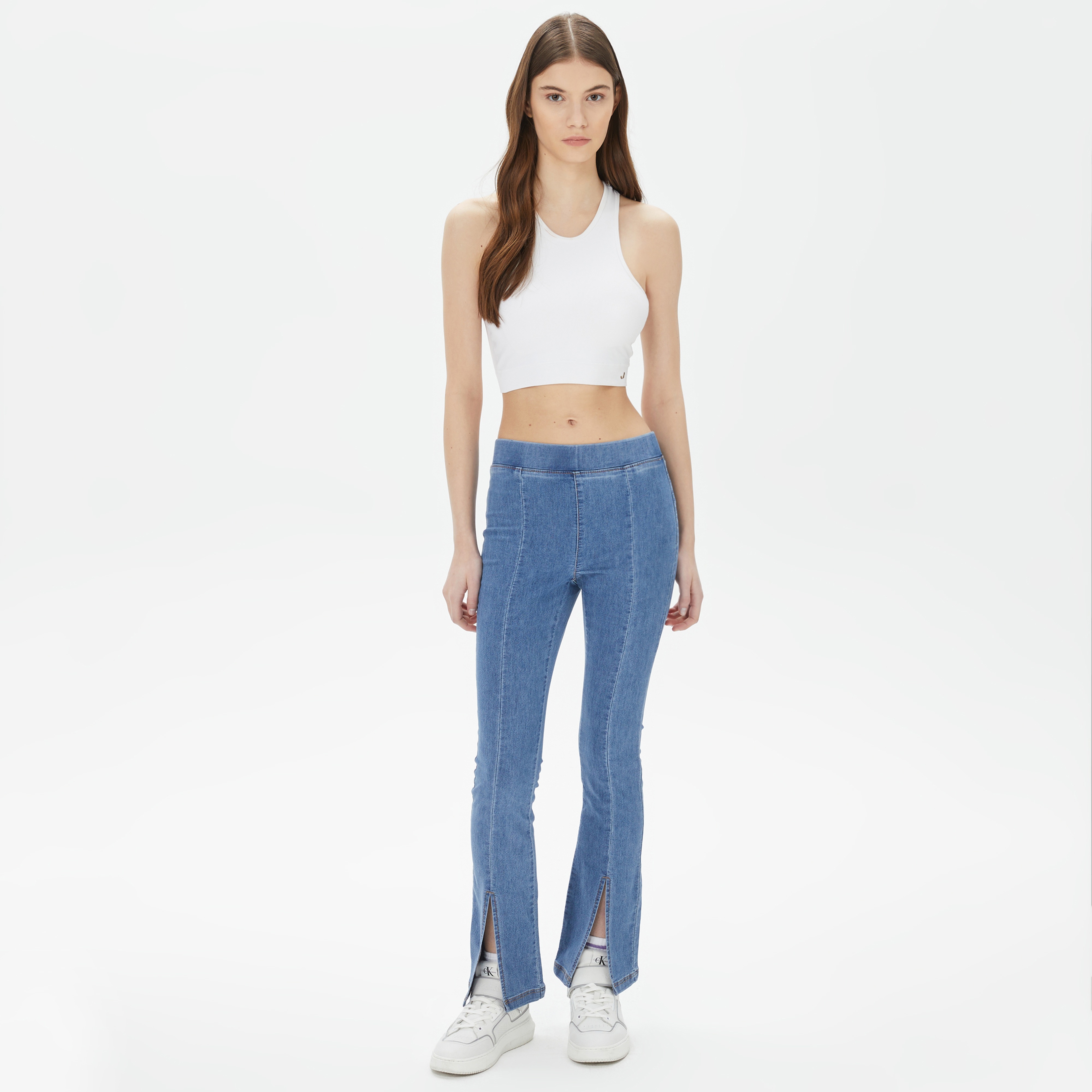 Only Onlpaige Skinny Front Slit Kadın Mavi Jean
