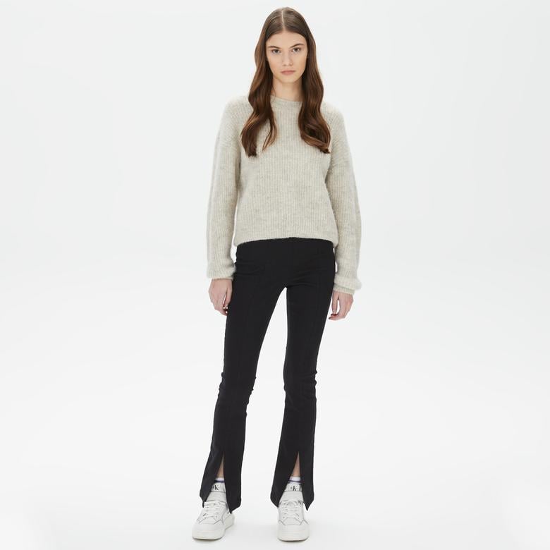 Only Onlpaige Yüksek Belli Skinny Front Slit Denim Kadın Siyah Jean