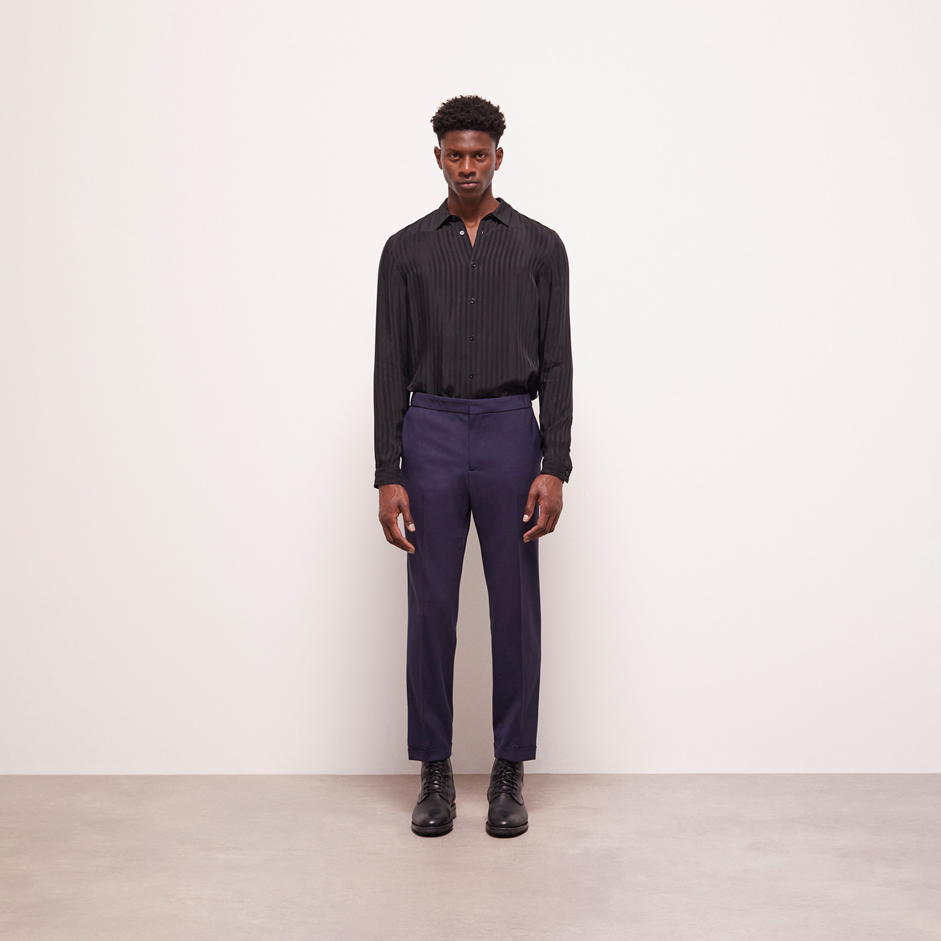 ERKEK LACİVERT YÜN PANTOLON