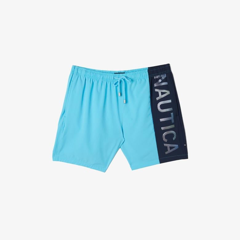 Nautica Erkek Mavi Baskılı Deniz Şortu