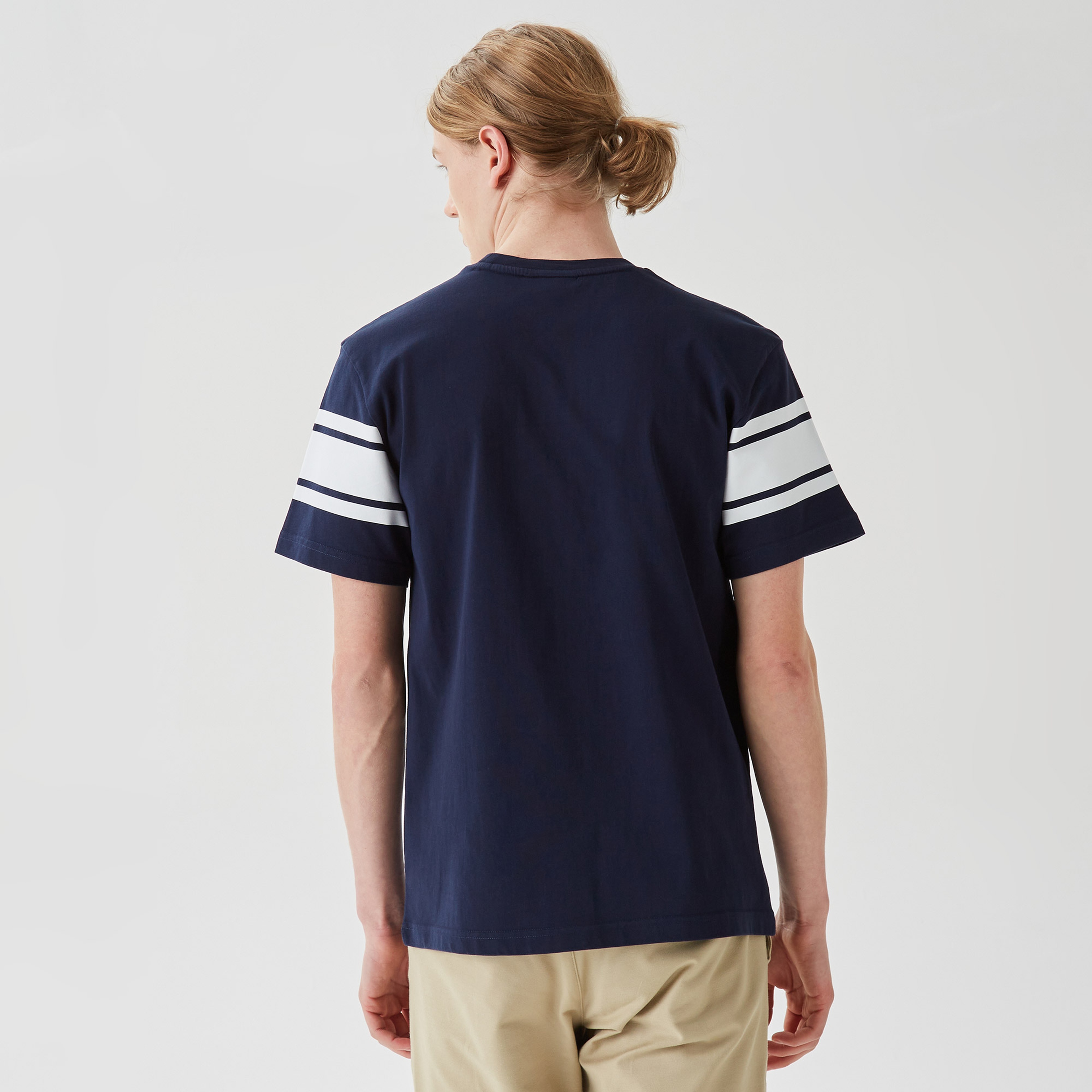 Active Erkek Relaxed Fit Bisiklet Yaka Baskılı Lacivert T-Shirt