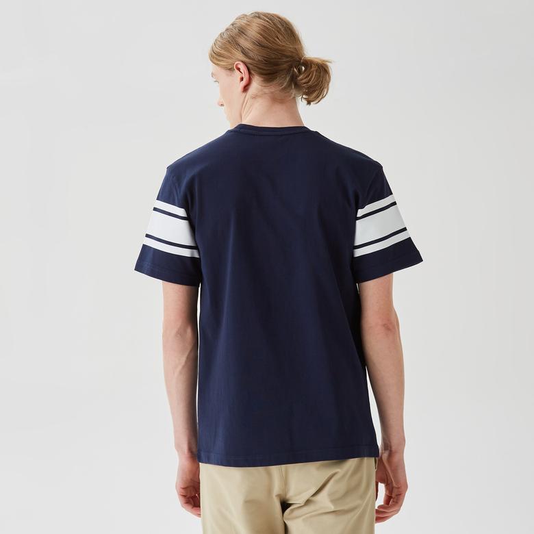 Active Erkek Relaxed Fit Bisiklet Yaka Baskılı Lacivert T-Shirt