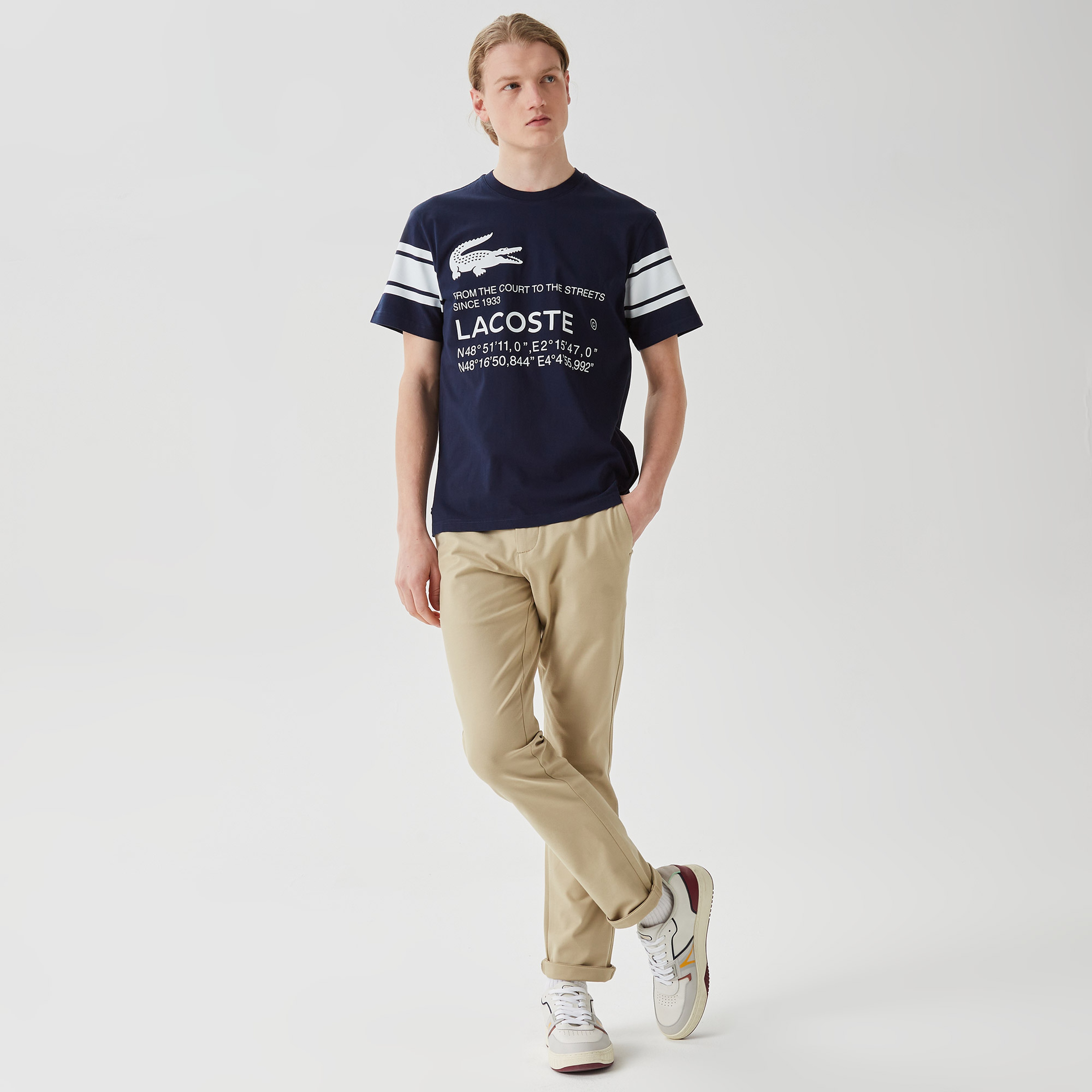 Active Erkek Relaxed Fit Bisiklet Yaka Baskılı Lacivert T-Shirt