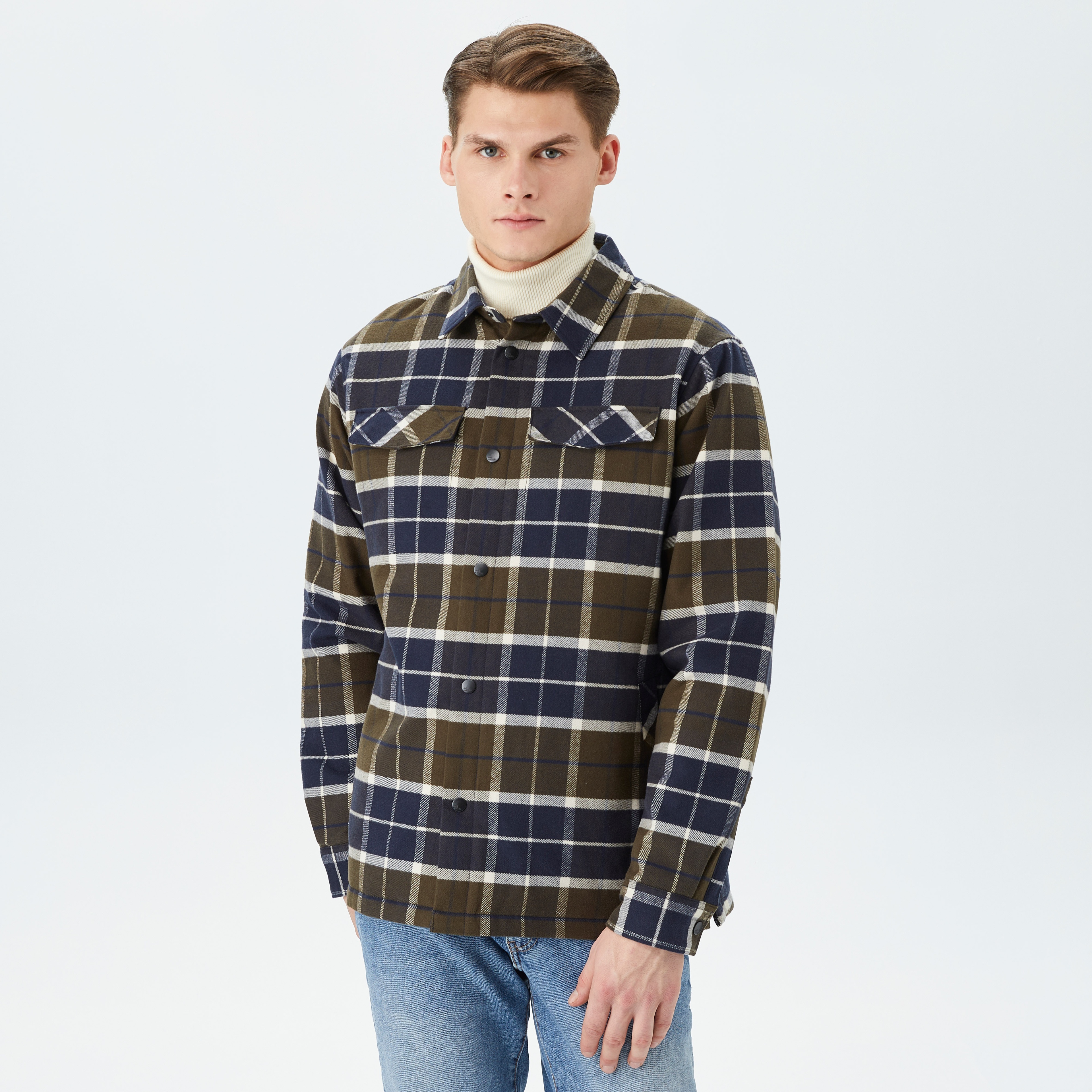 Jack Wolfskin Van View Shirt Erkek Mavi Gömlek