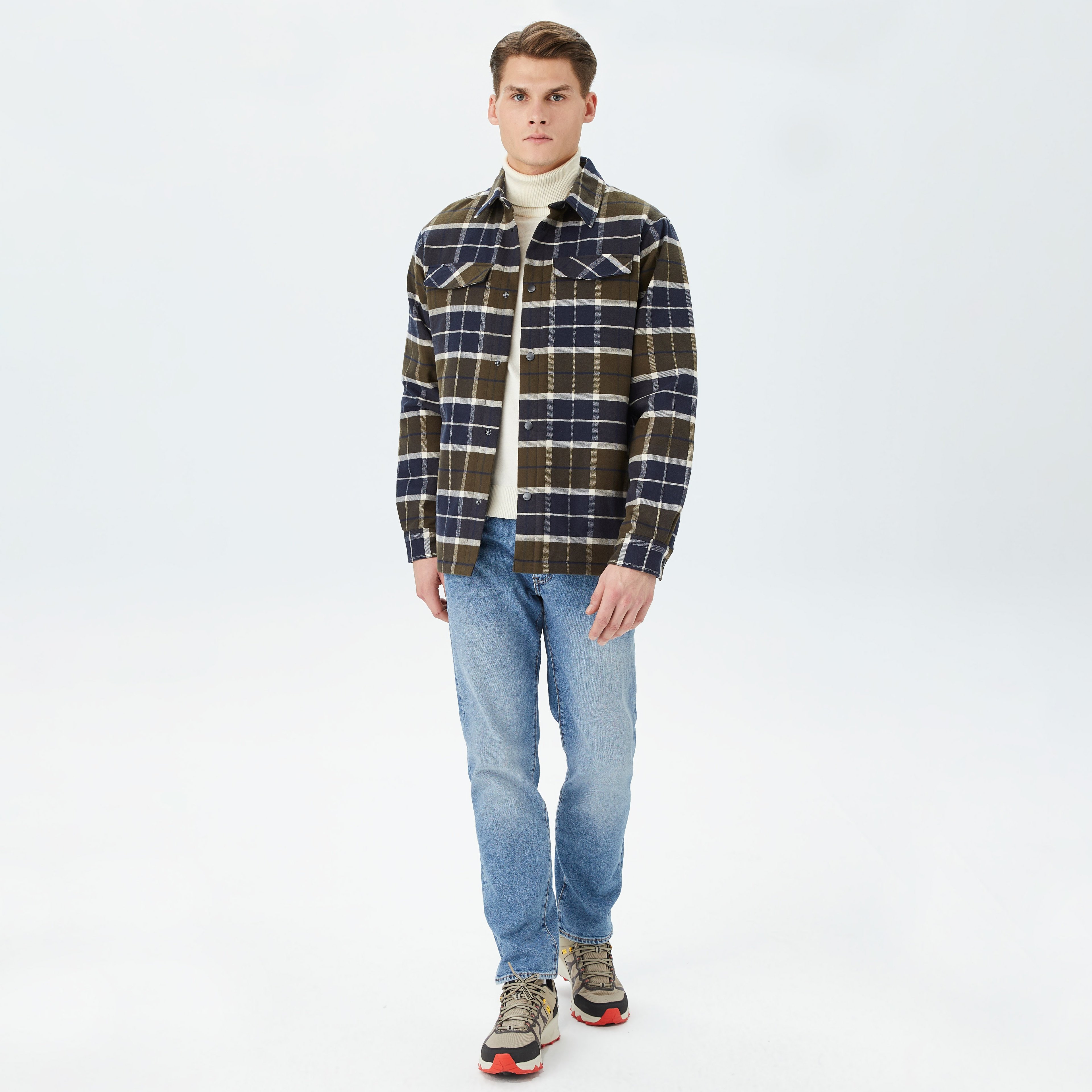 Jack Wolfskin Van View Shirt Erkek Mavi Gömlek