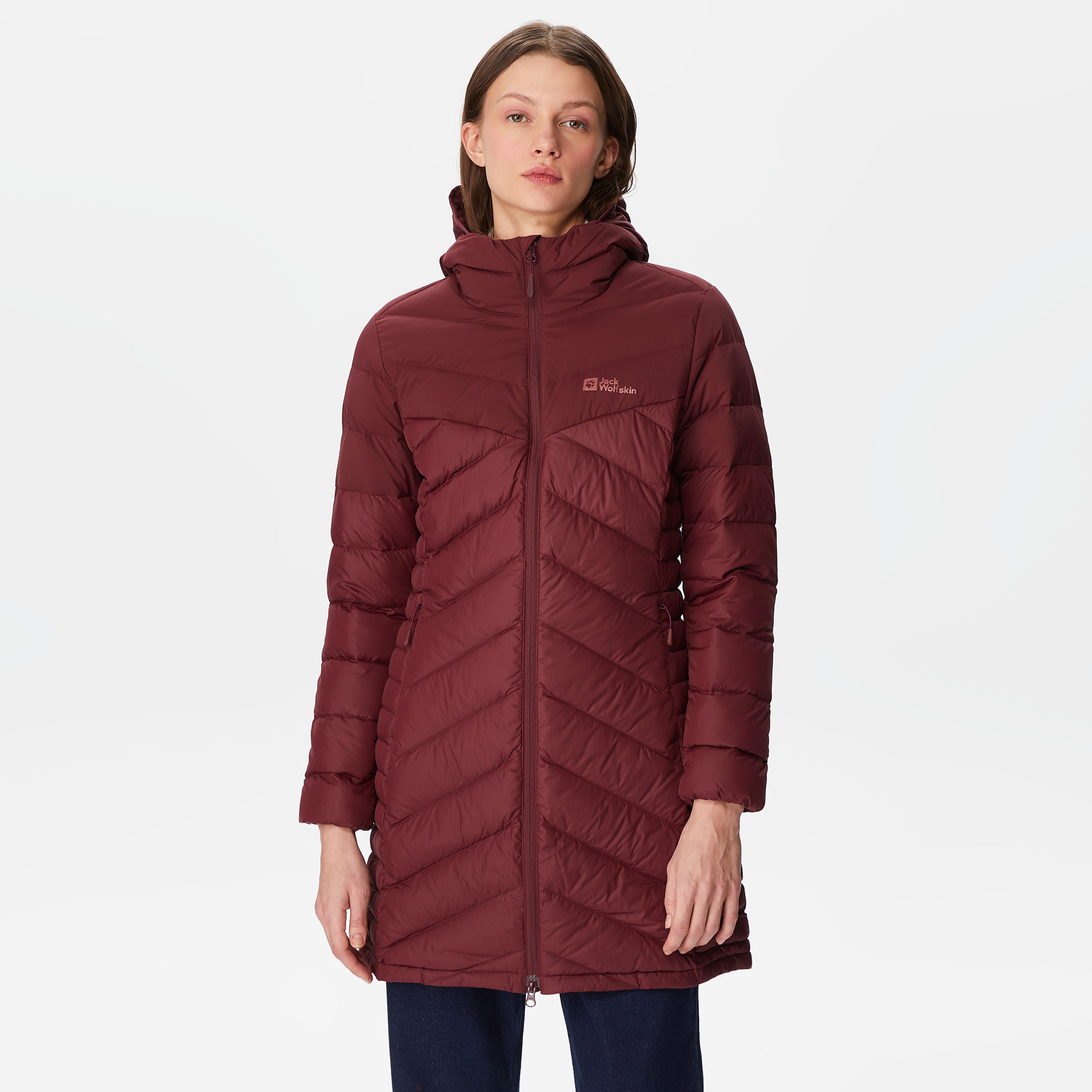 Jack Wolfskin Tundra Down Coat Kadın Bordo Mont