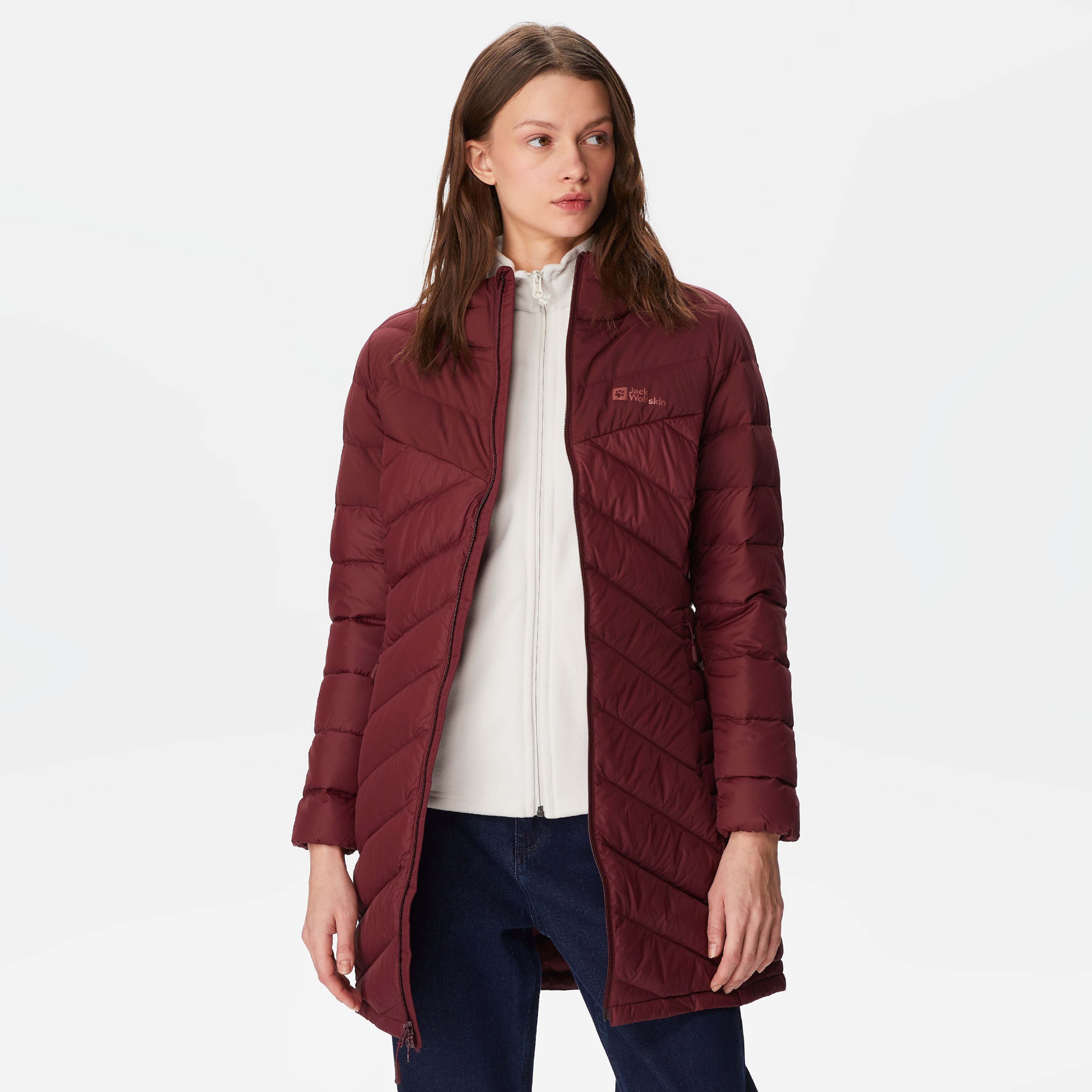 Jack Wolfskin Tundra Down Coat Kadın Bordo Mont