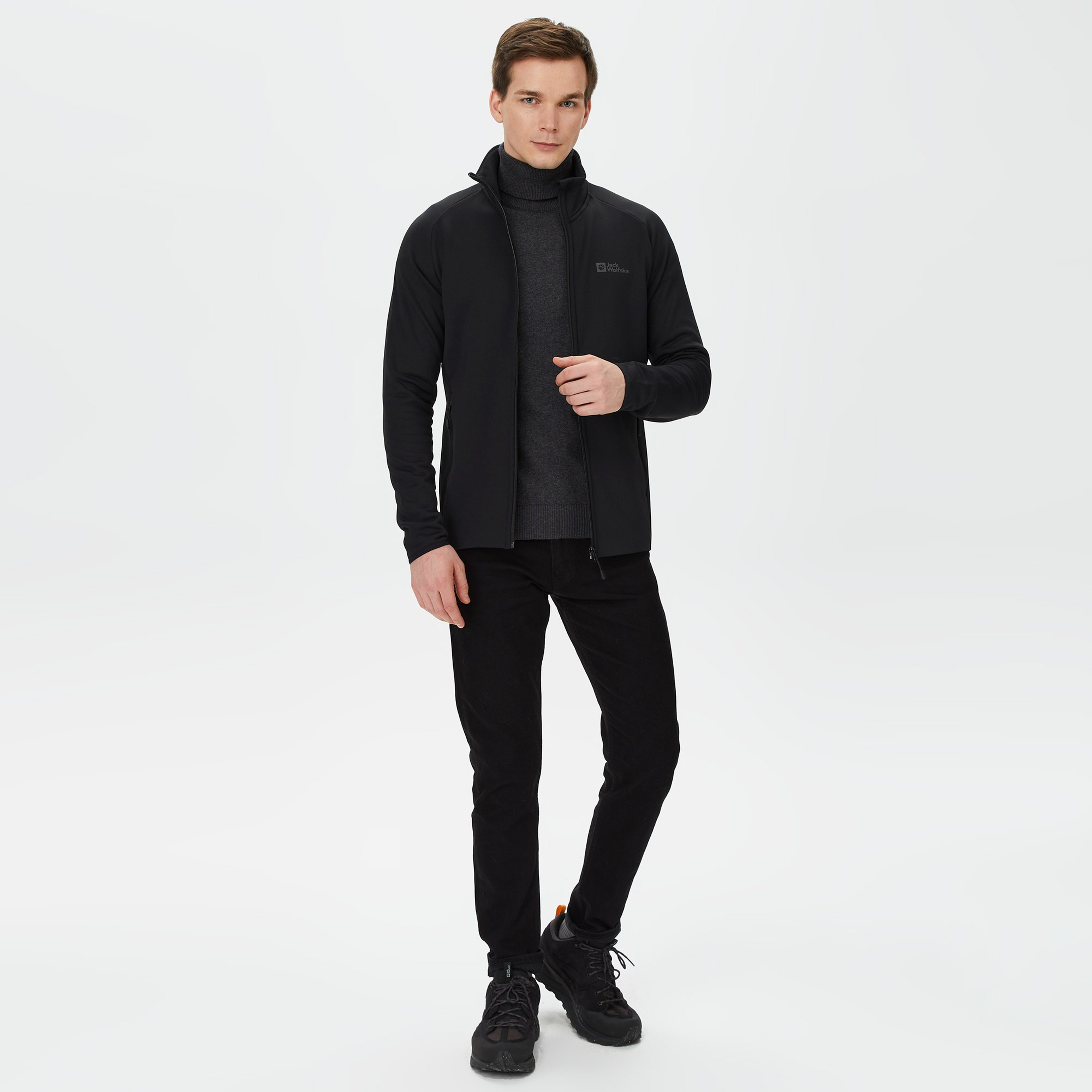 Jack Wolfskin Baiselberg Full Zip Erkek Siyah Ceket