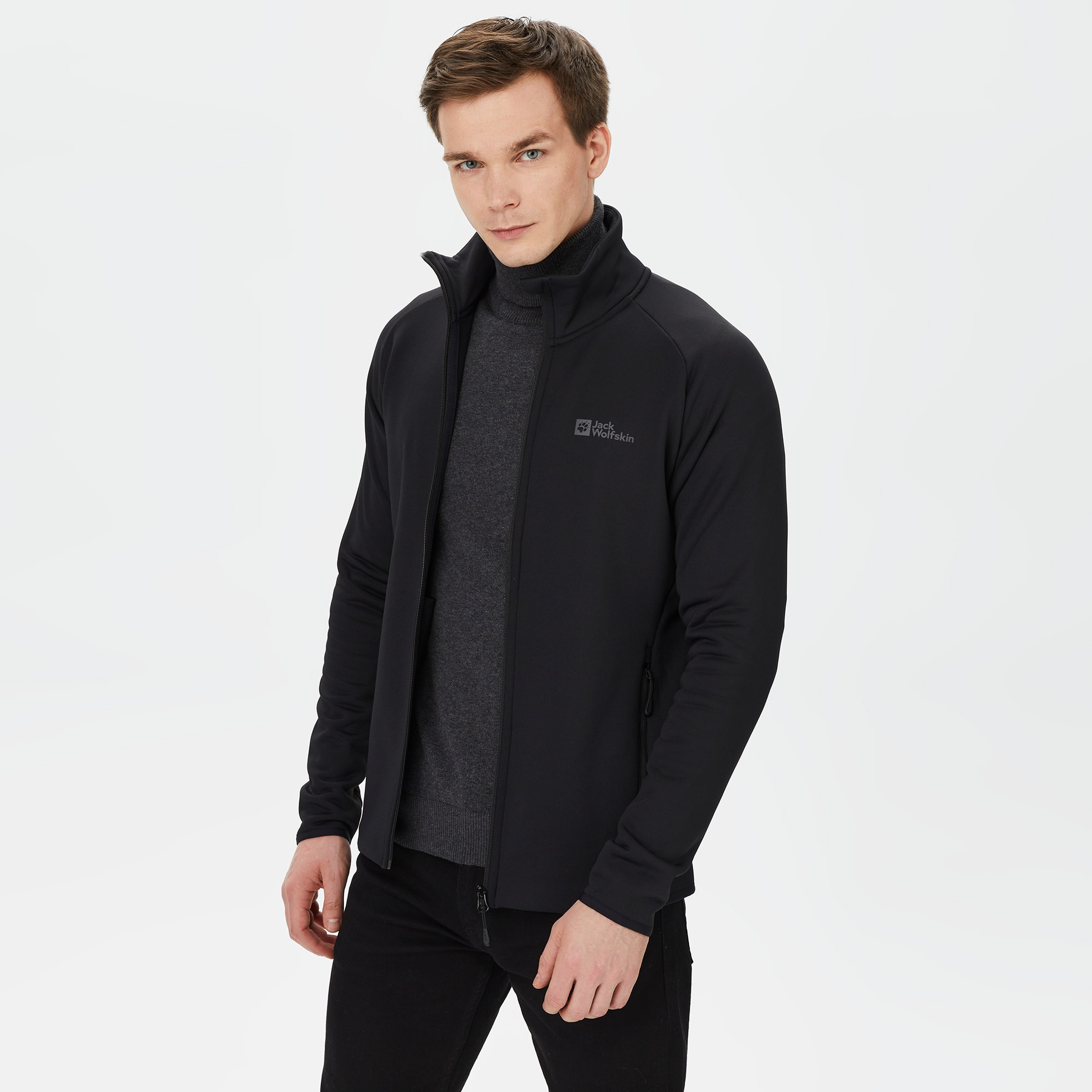 Jack Wolfskin Baiselberg Full Zip Erkek Siyah Ceket