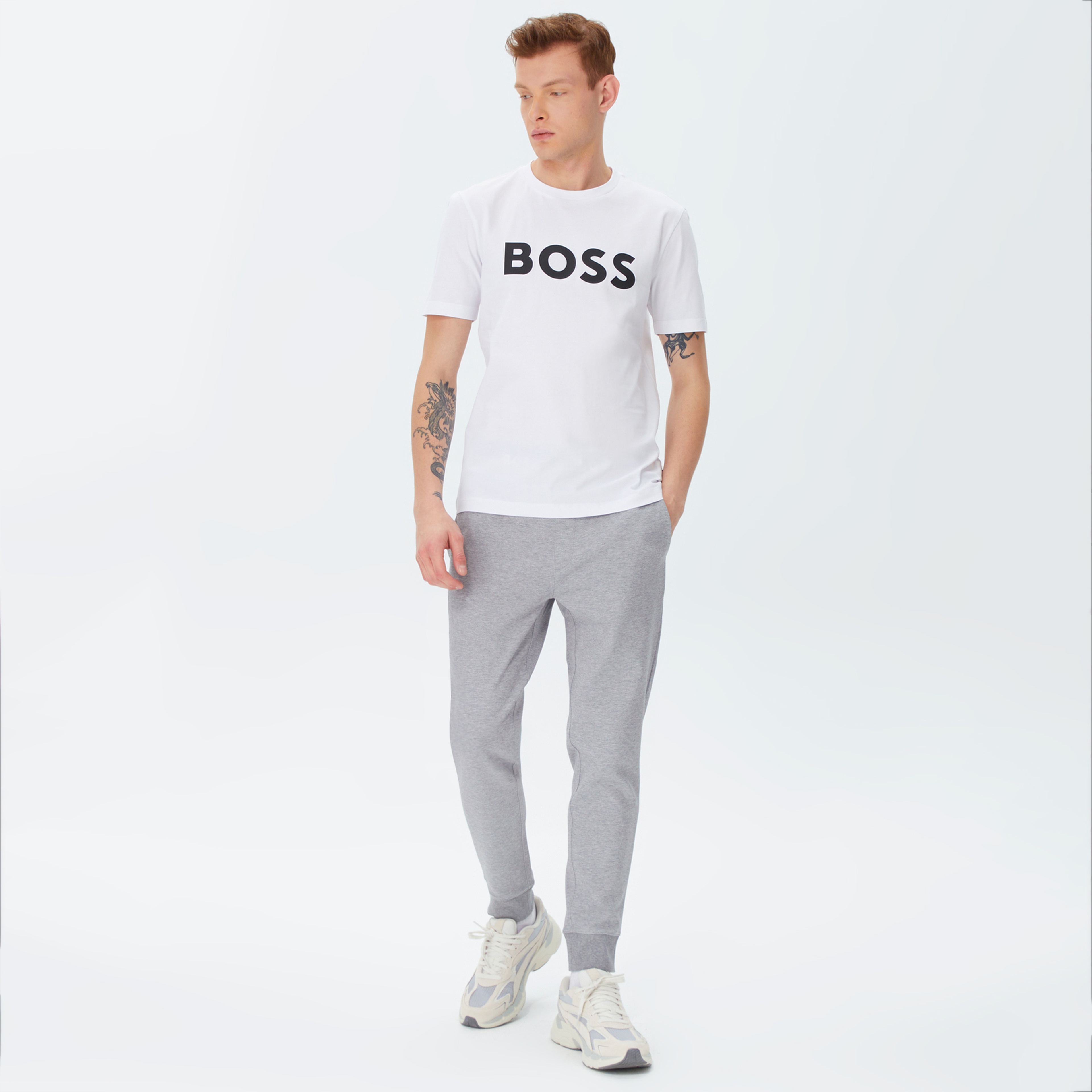 Boss Tiburt Erkek Beyaz T-Shirt