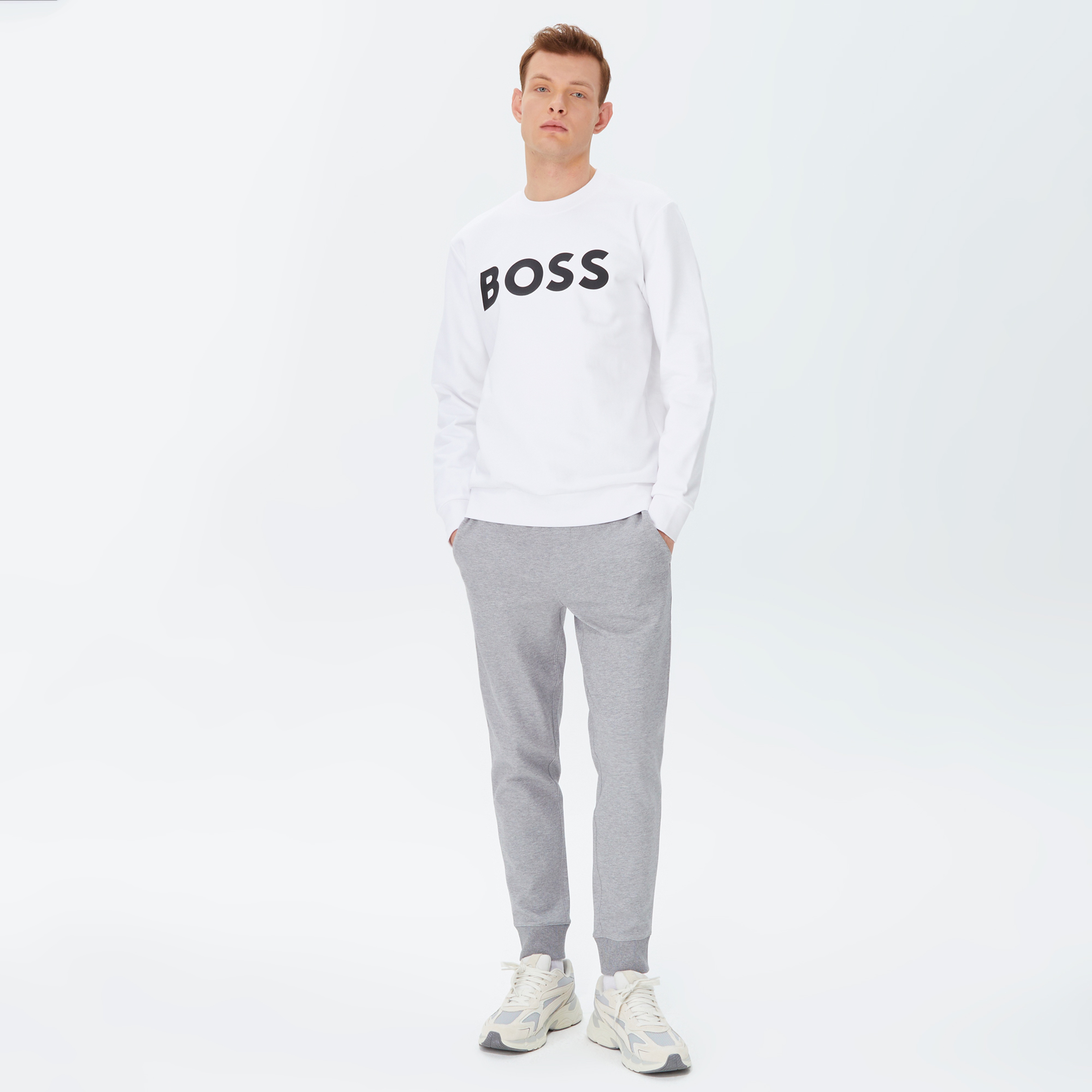 Boss Soleri Erkek Beyaz Sweatshirt