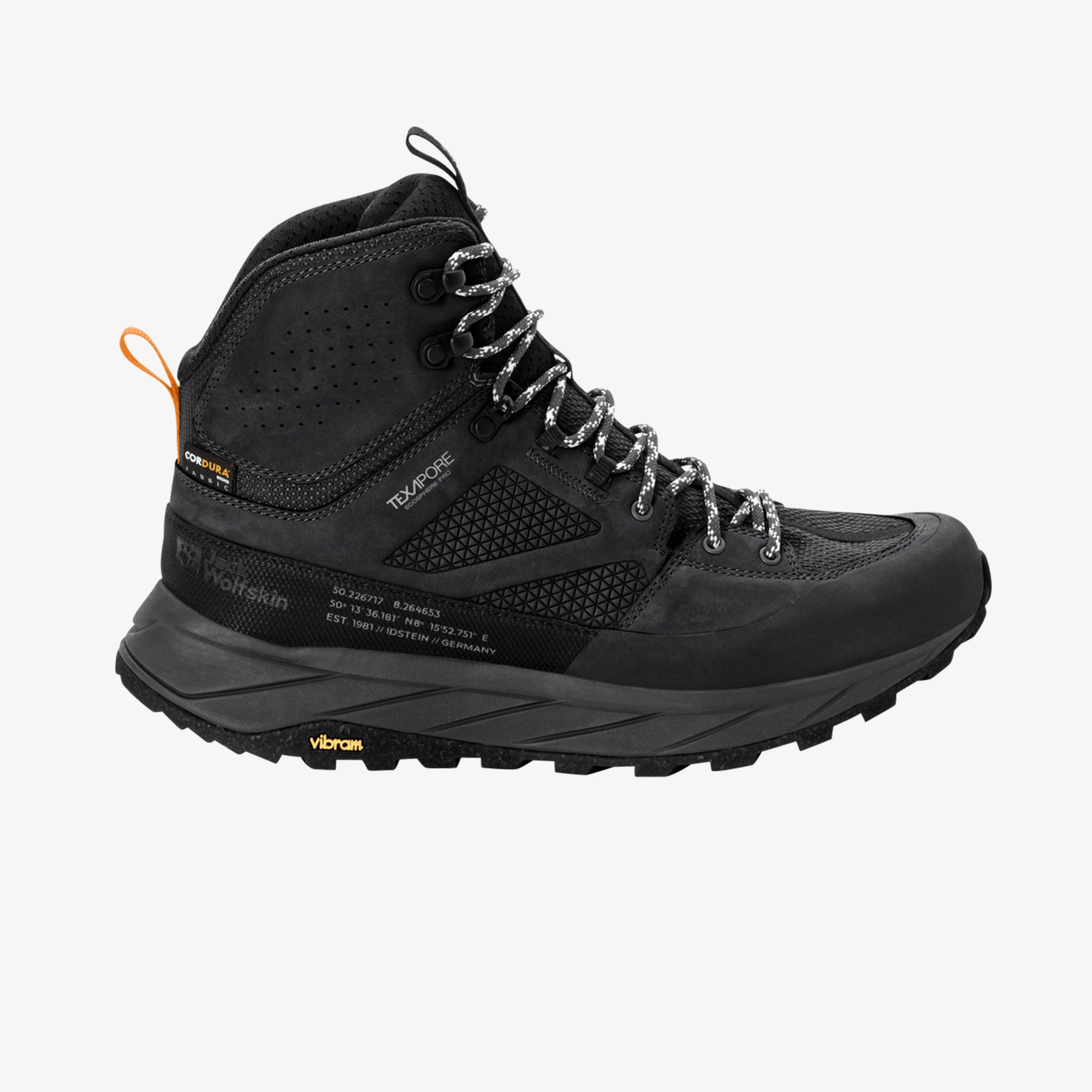 Jack Wolfskin Terraquest Texapore Mid Erkek Siyah Bot