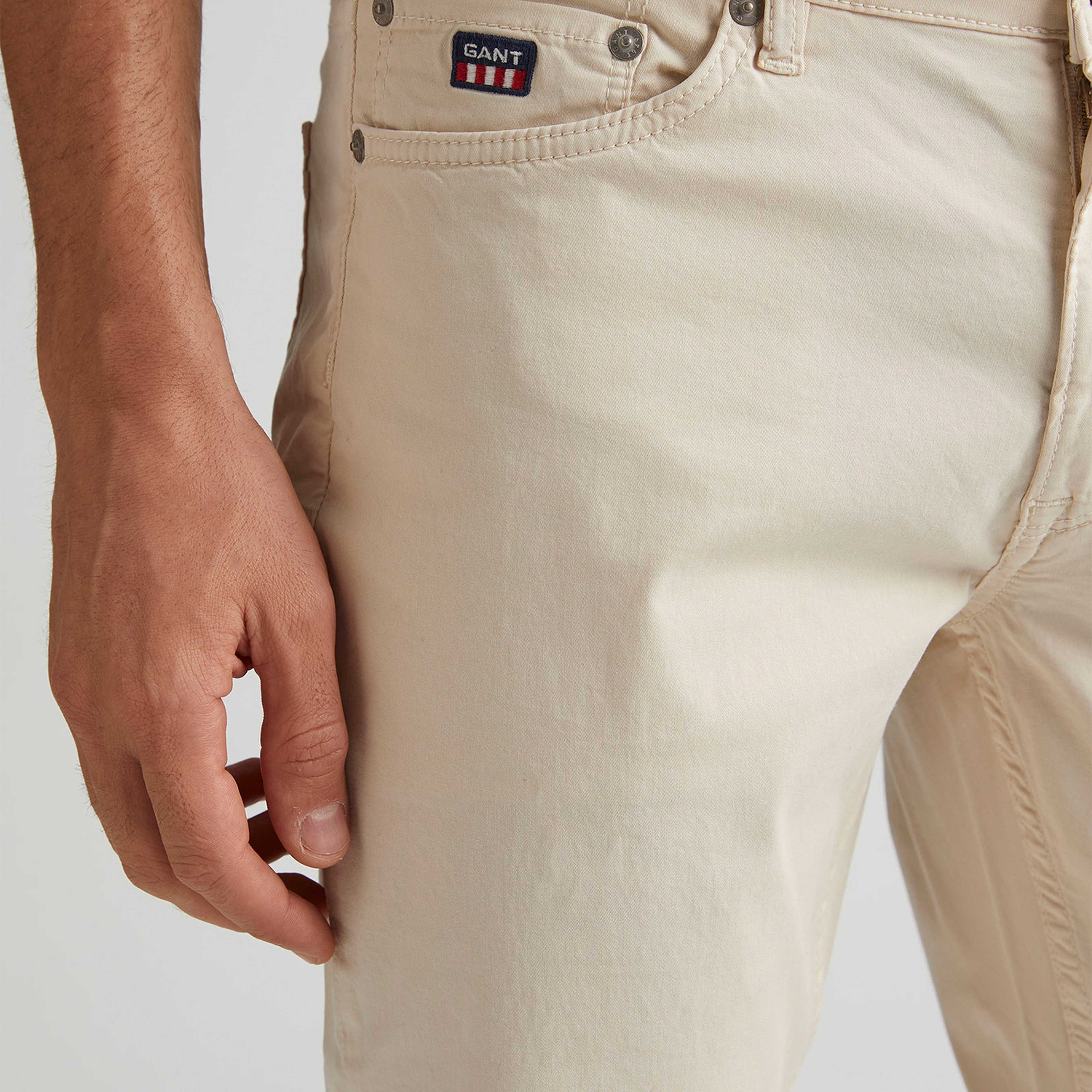 GANT Erkek Krem Extra Slim Fit Pantolon