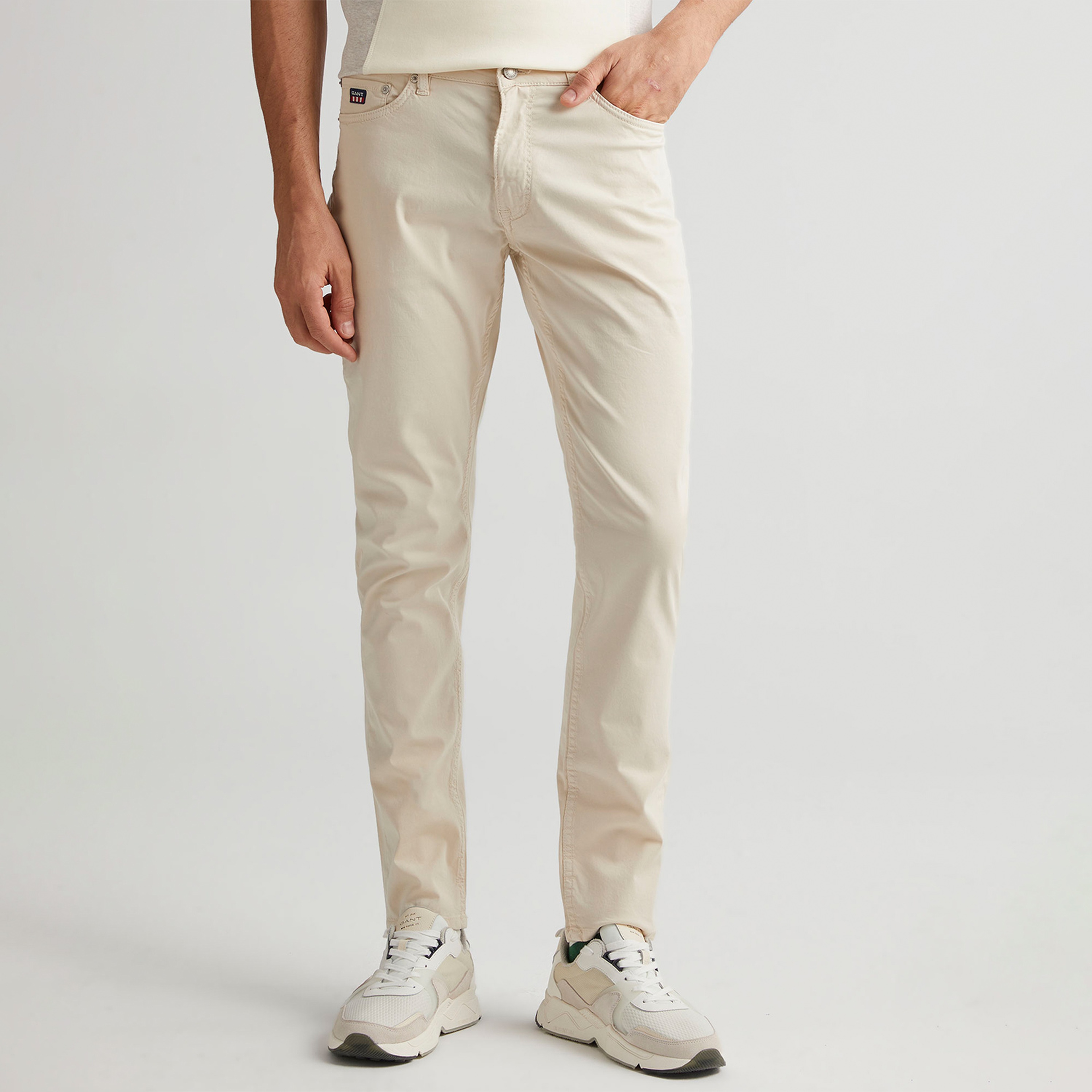 GANT Erkek Krem Extra Slim Fit Pantolon