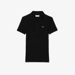 L.12.D Kadın Slim Fit Organik Pamuk Siyah Polo