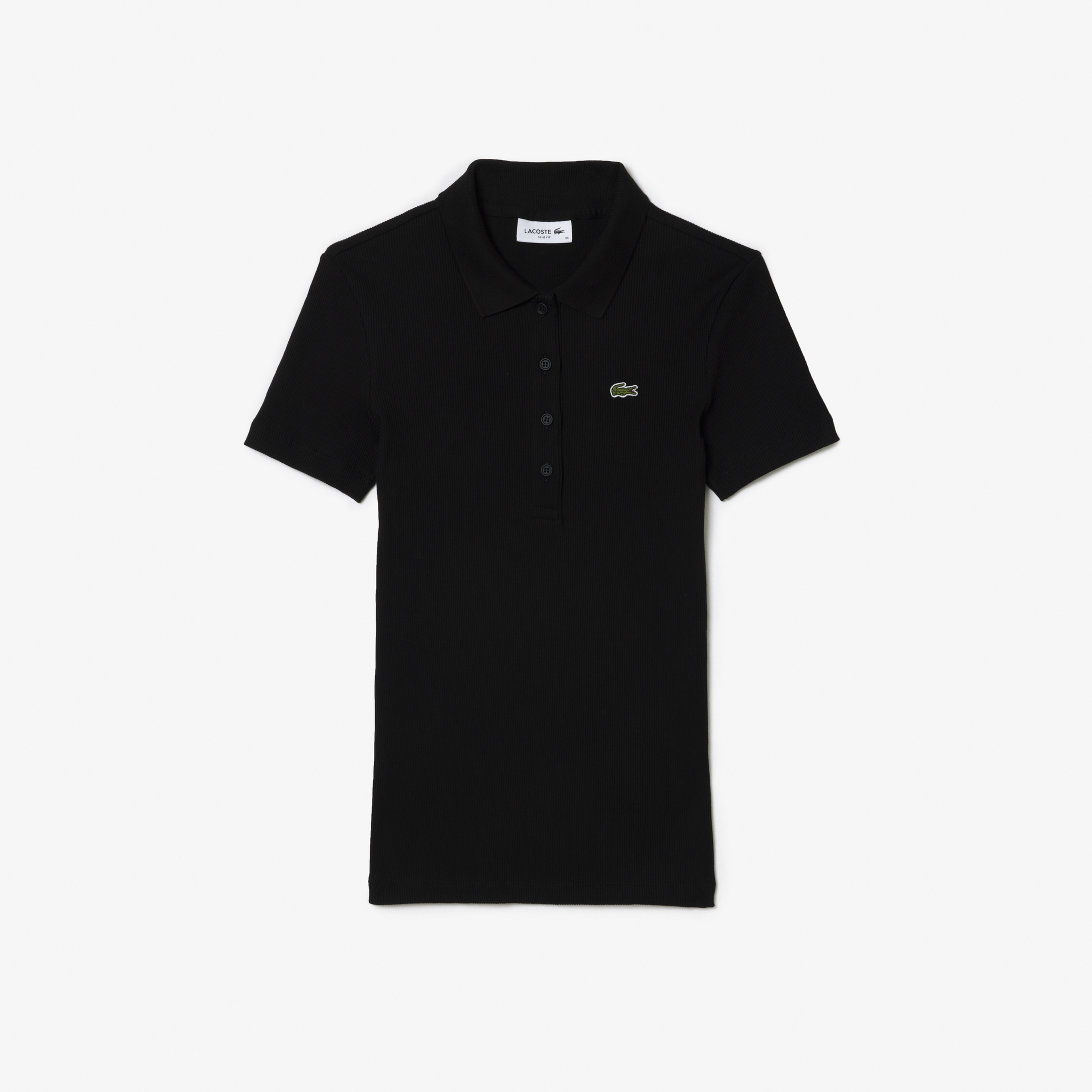 L.12.D Kadın Slim Fit Organik Pamuk Siyah Polo
