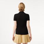 L.12.D Kadın Slim Fit Organik Pamuk Siyah Polo