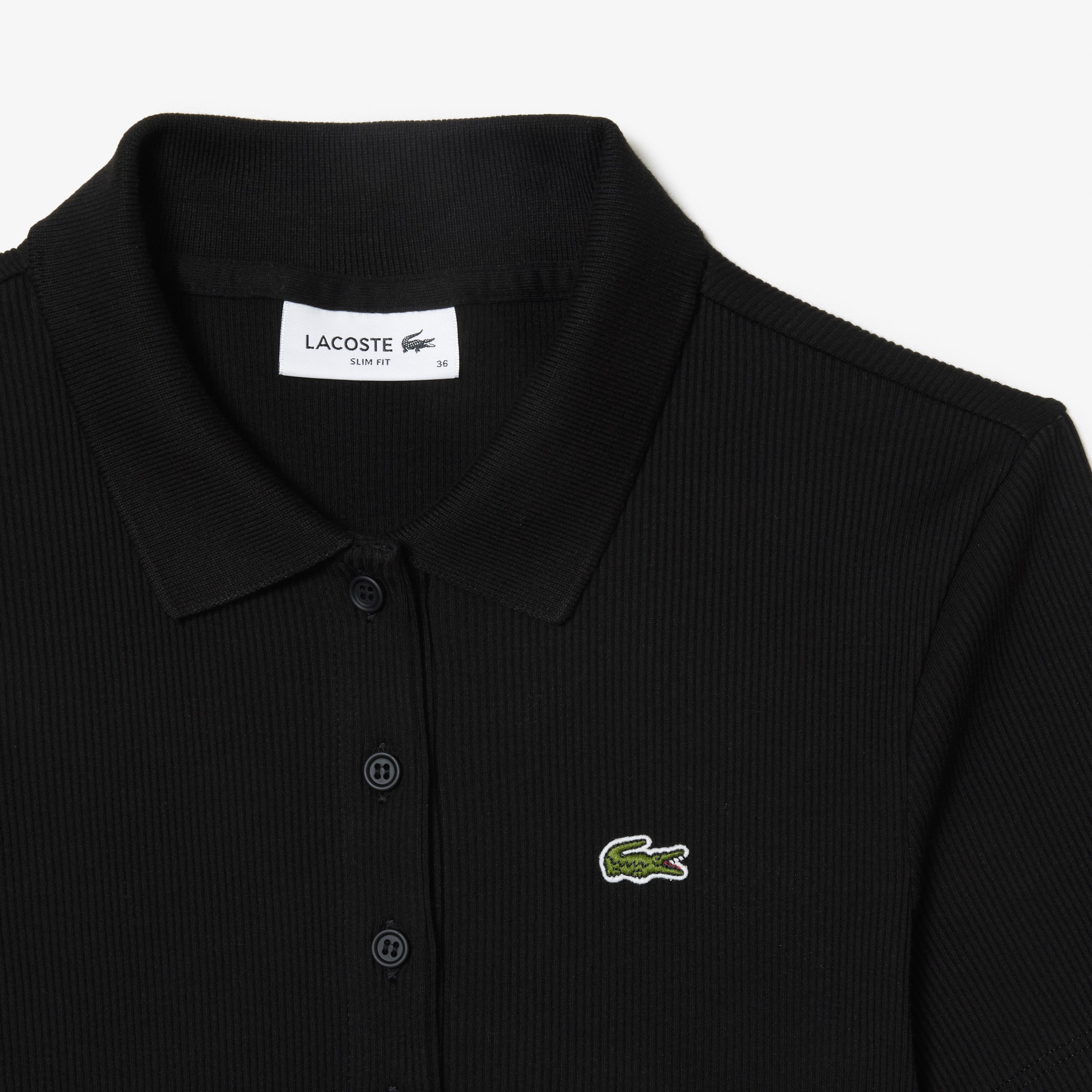 L.12.D Kadın Slim Fit Organik Pamuk Siyah Polo