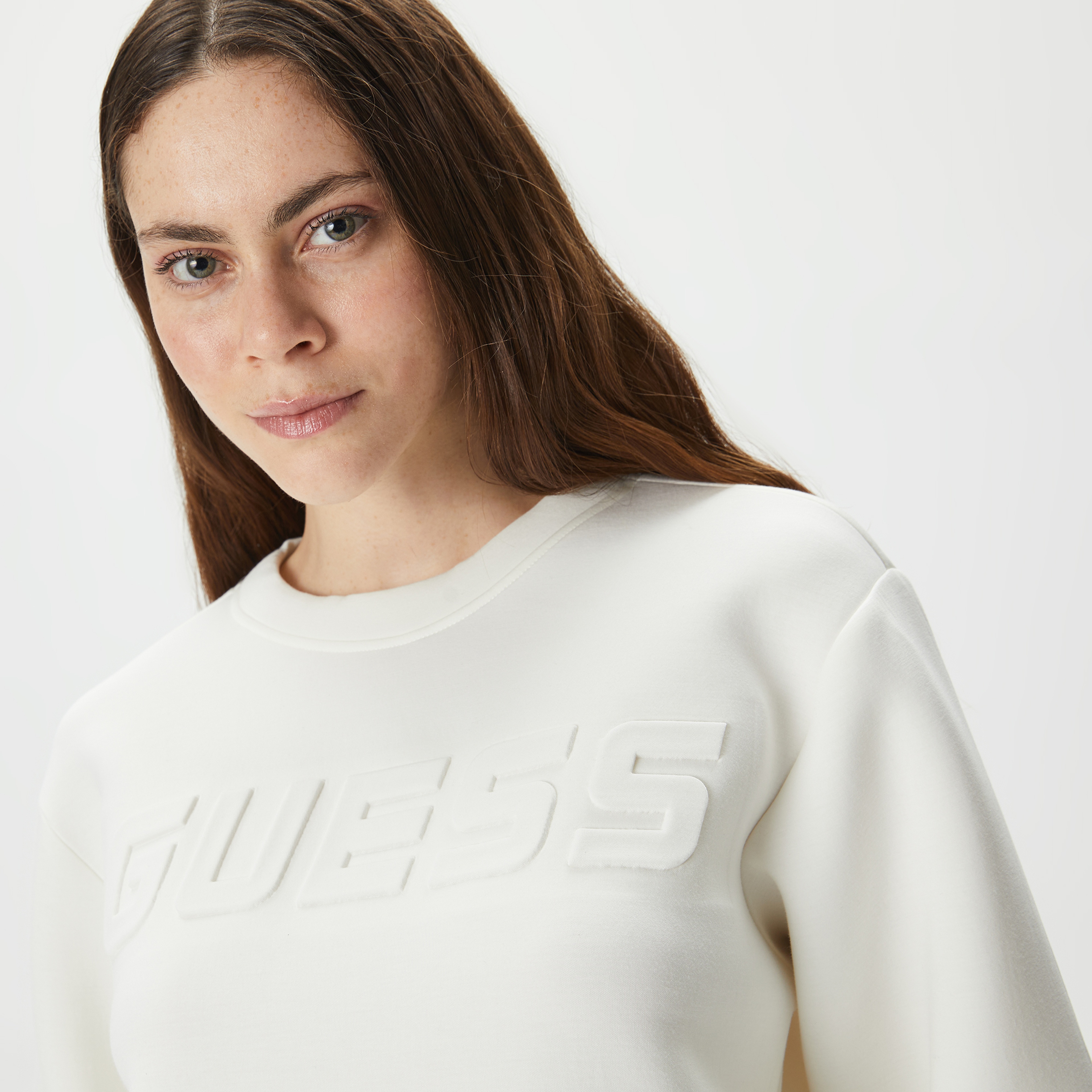 Guess Kadın Krem Sweatshirt