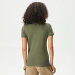 Kadın Slim Fit Haki Polo