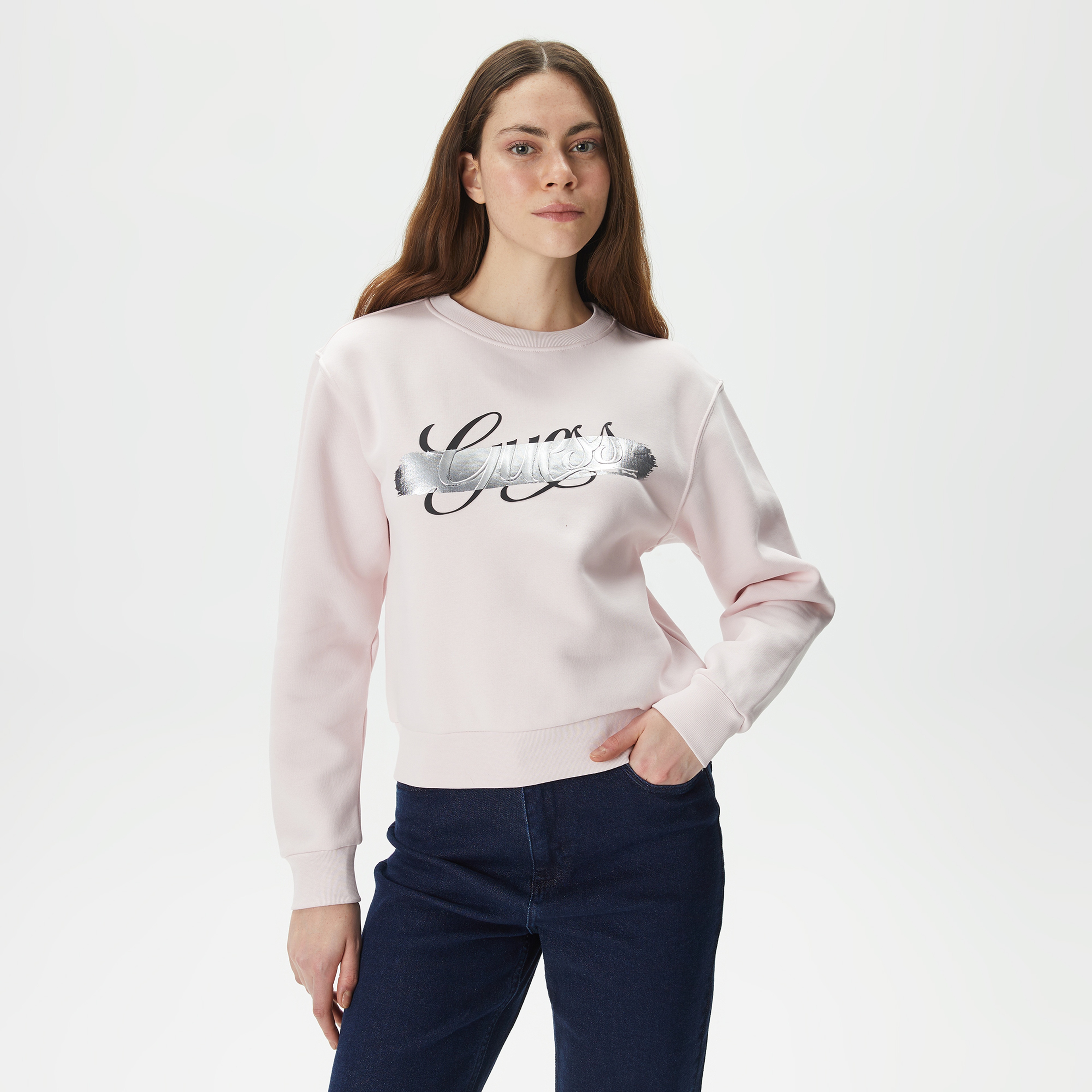 Guess Kadın Pembe Sweatshirt