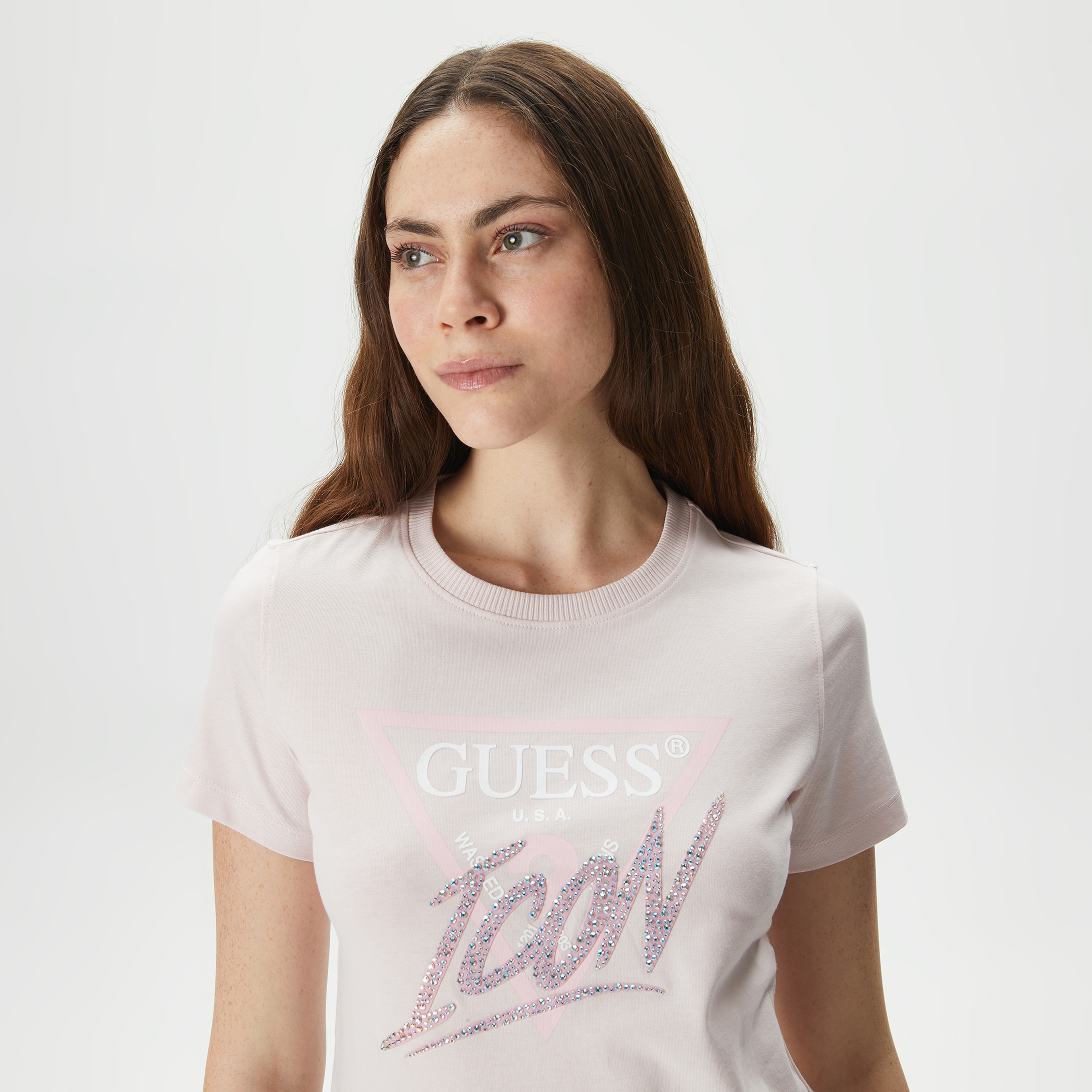 Guess Kadın Pembe Tshirt