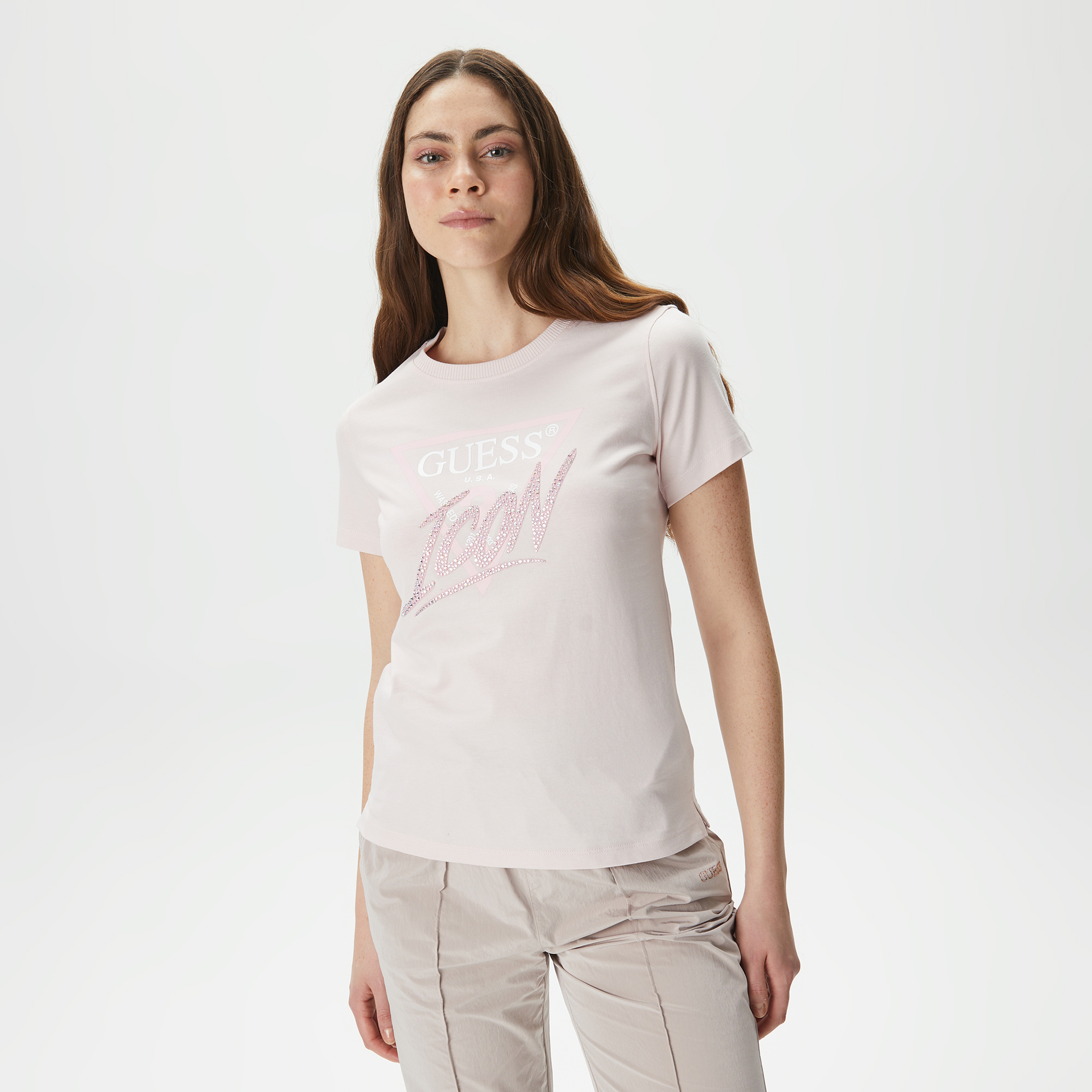 Guess Kadın Pembe Tshirt