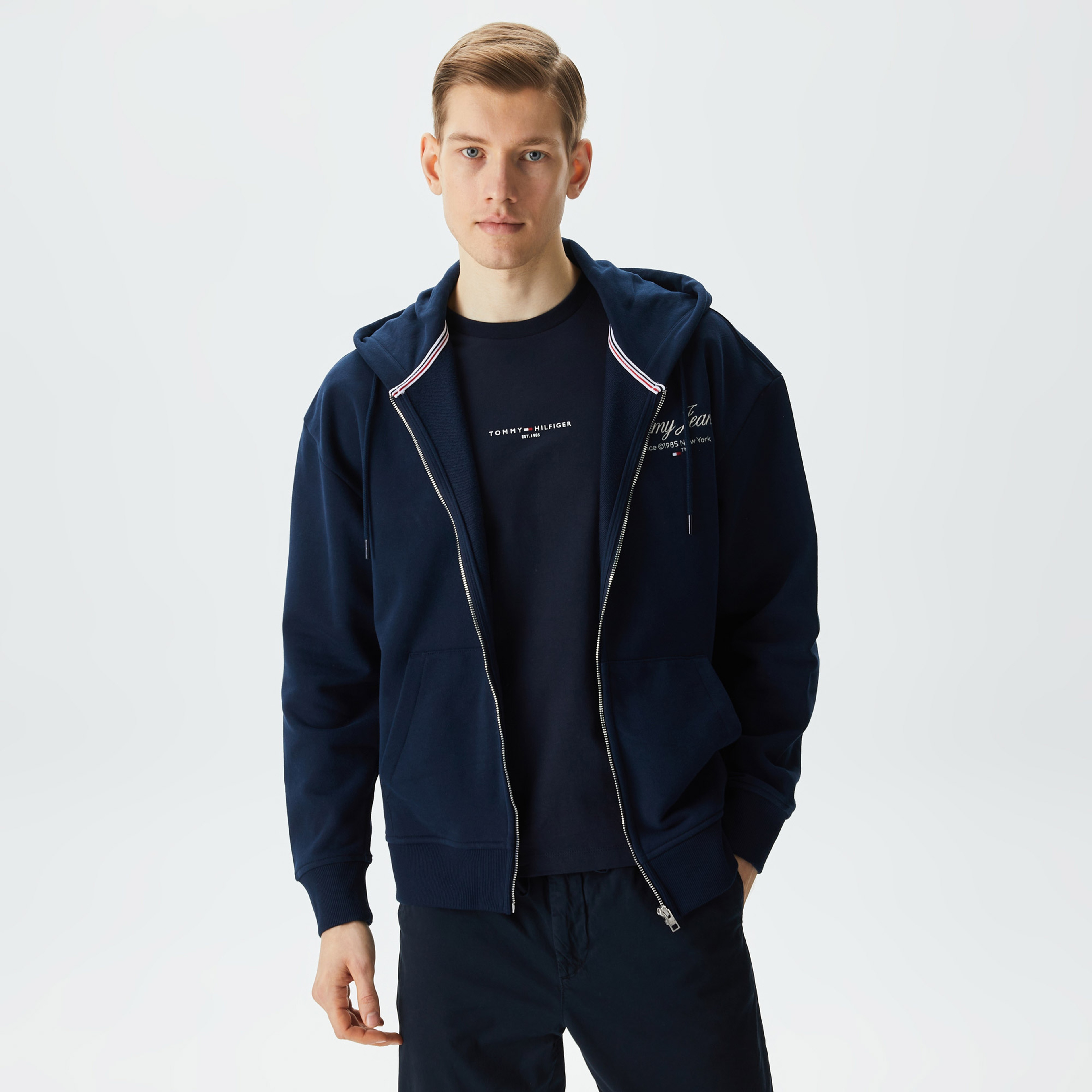 Tommy Hilfiger Erkek Mavi Sweatshirt