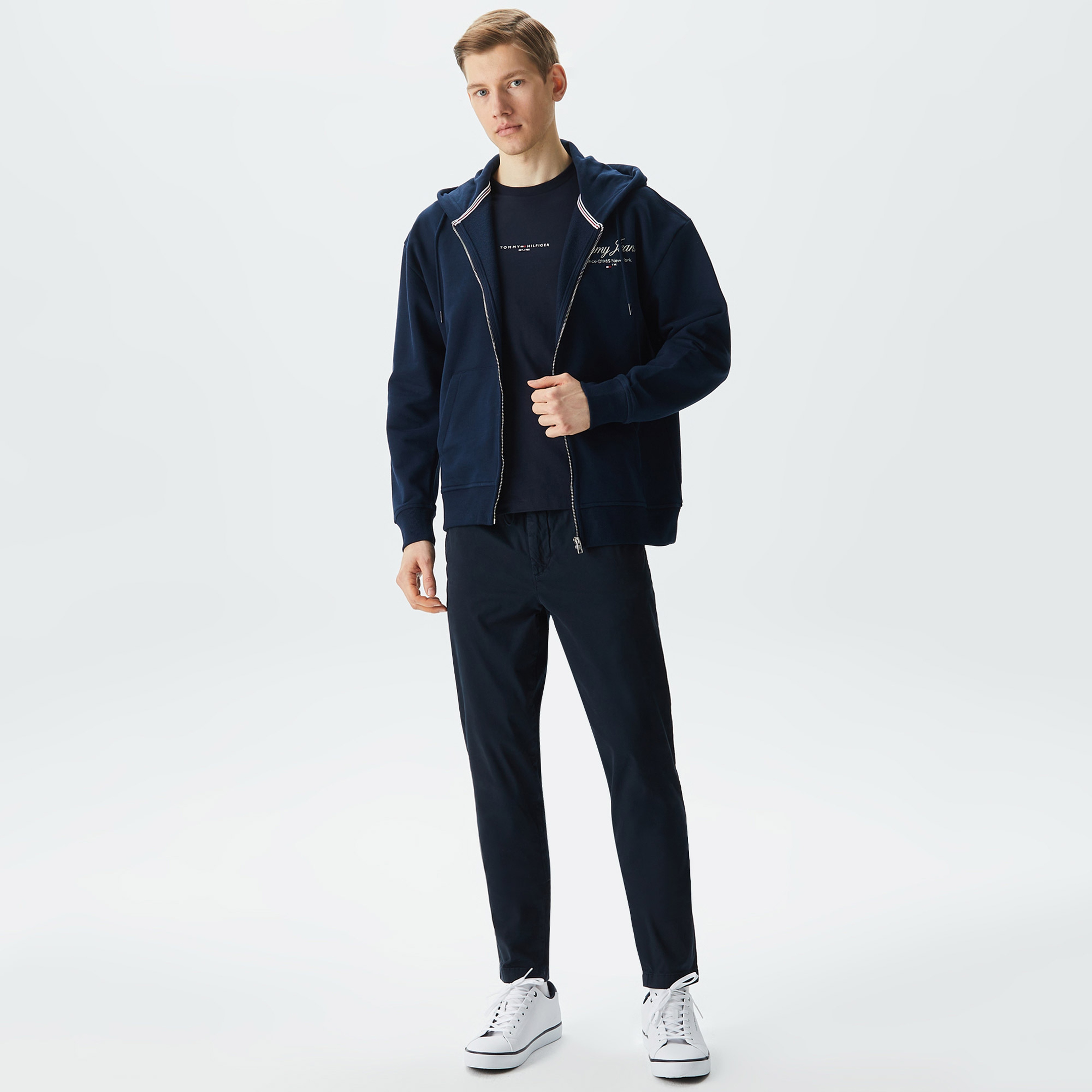 Tommy Hilfiger Erkek Mavi Sweatshirt