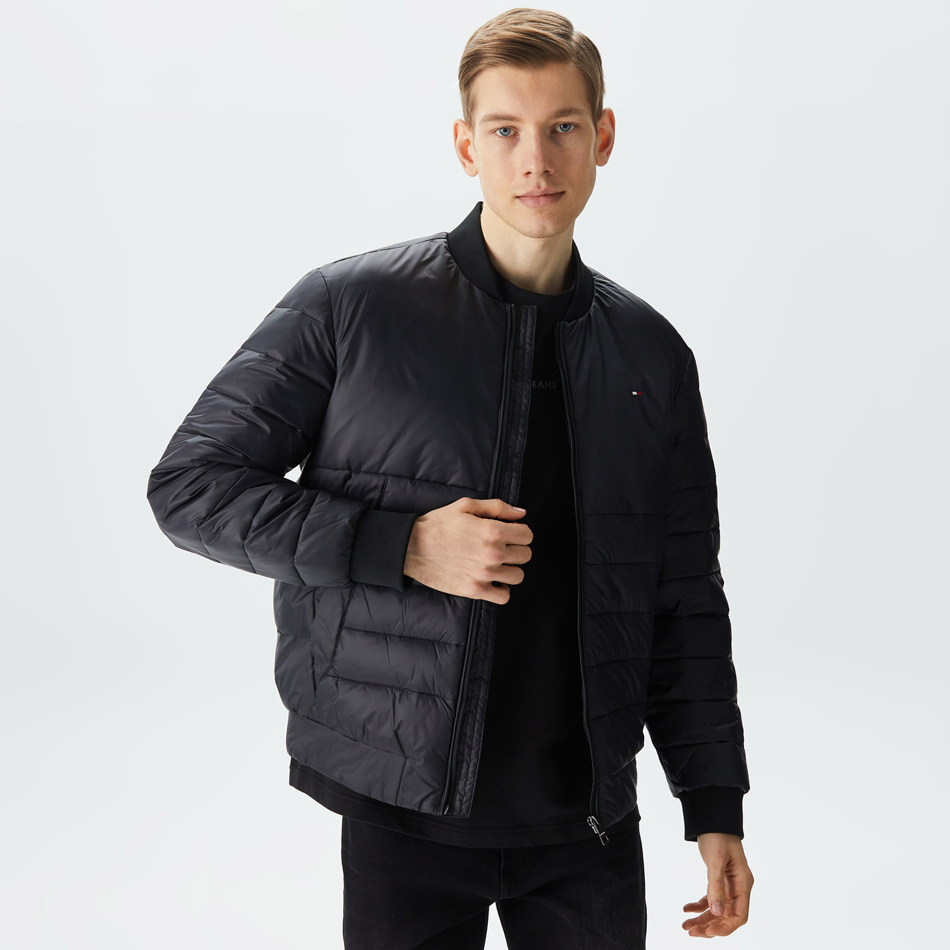 Tommy Hilfiger Erkek Siyah Mont