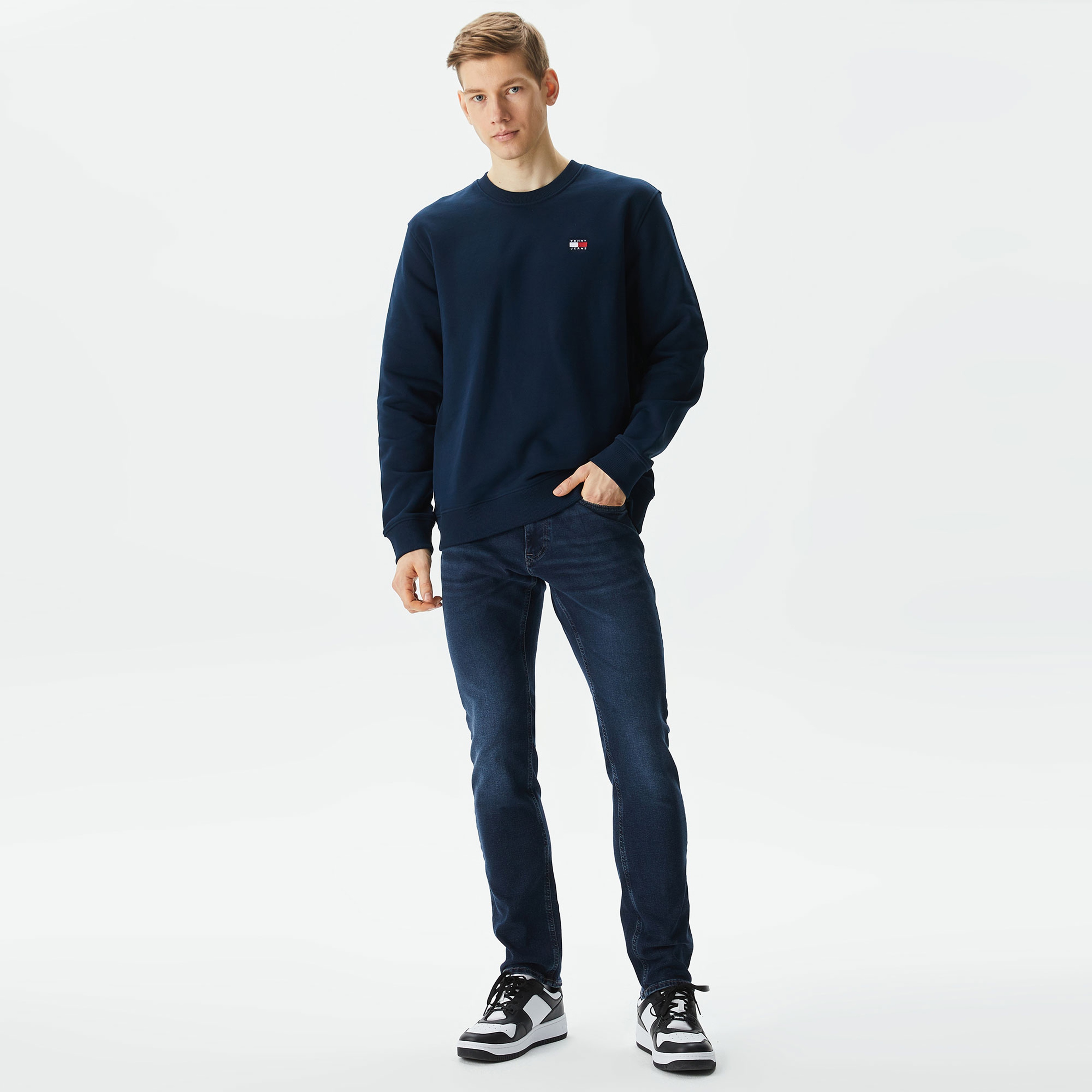 Tommy Hilfiger Erkek Mavi Sweatshirt