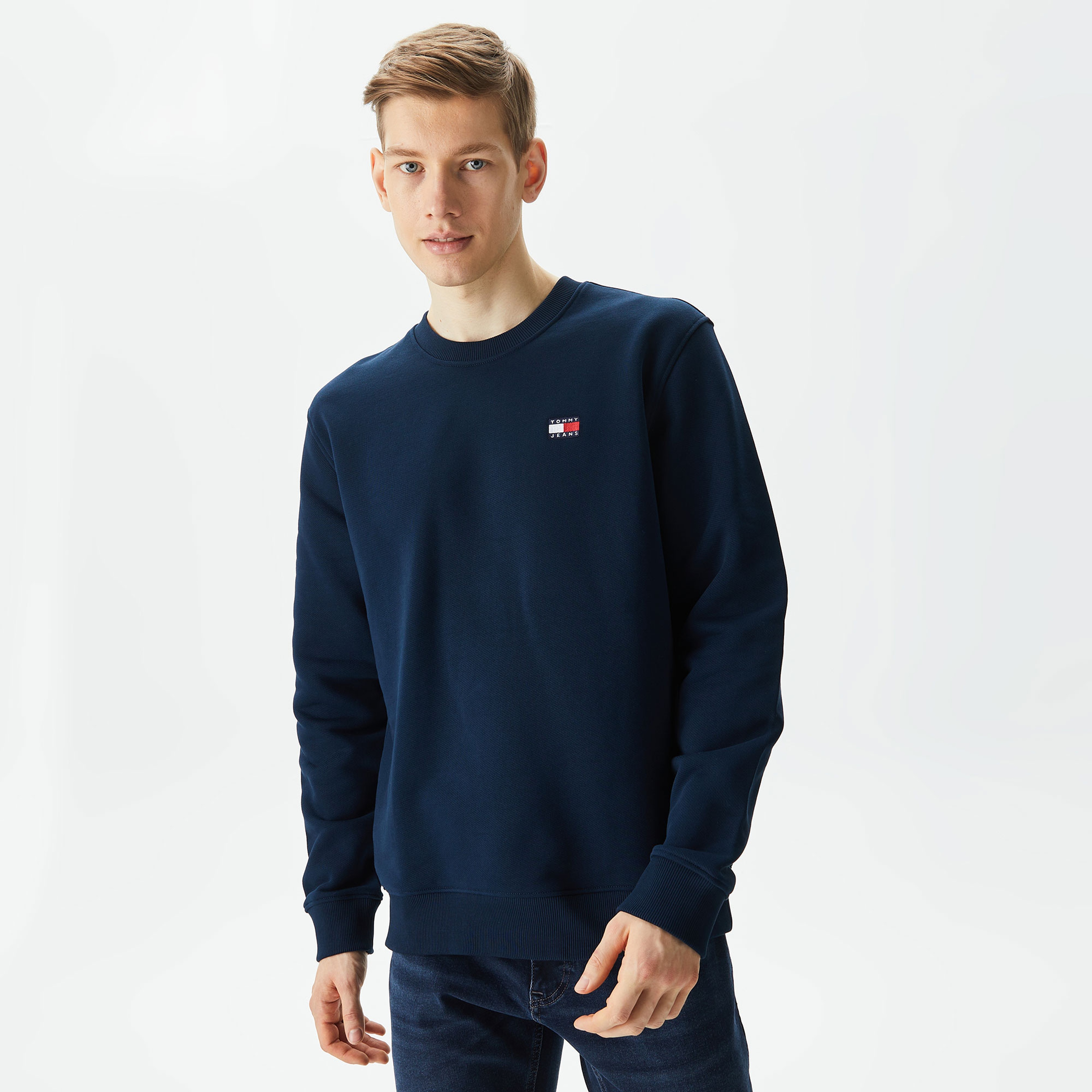 Tommy Hilfiger Erkek Mavi Sweatshirt