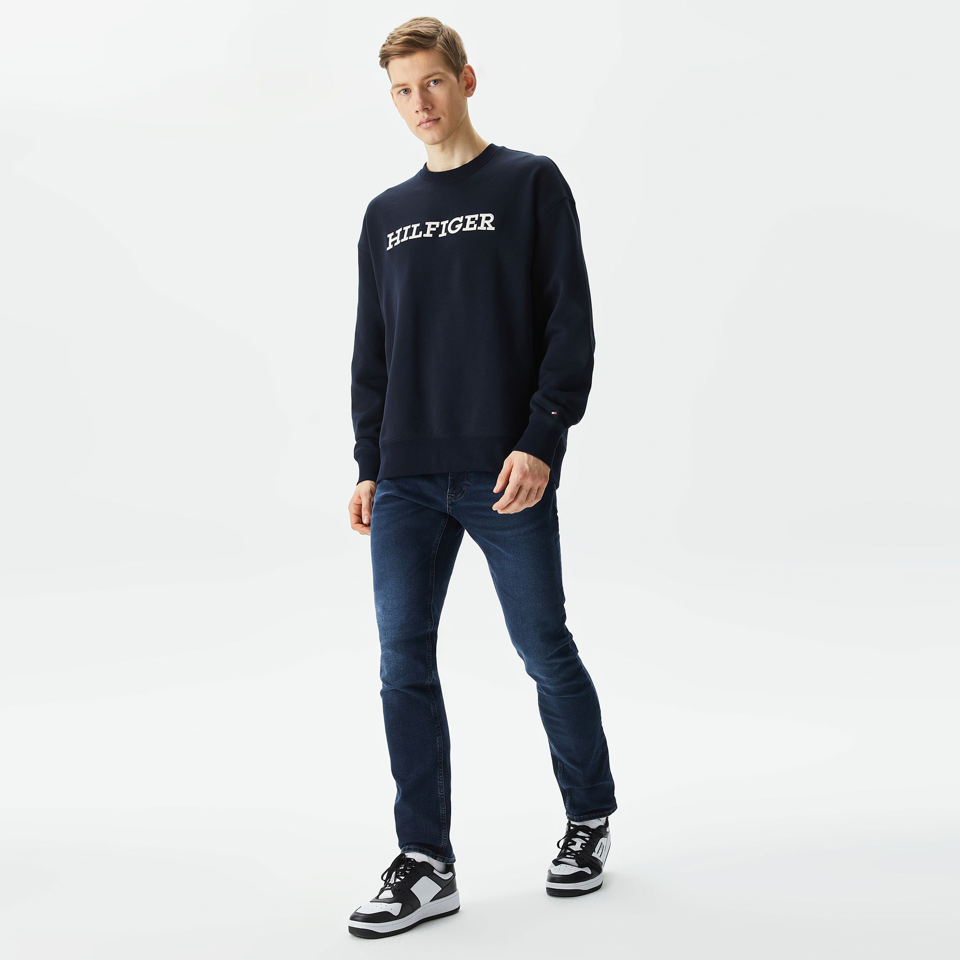 Tommy Hilfiger Erkek Mavi Sweatshirt