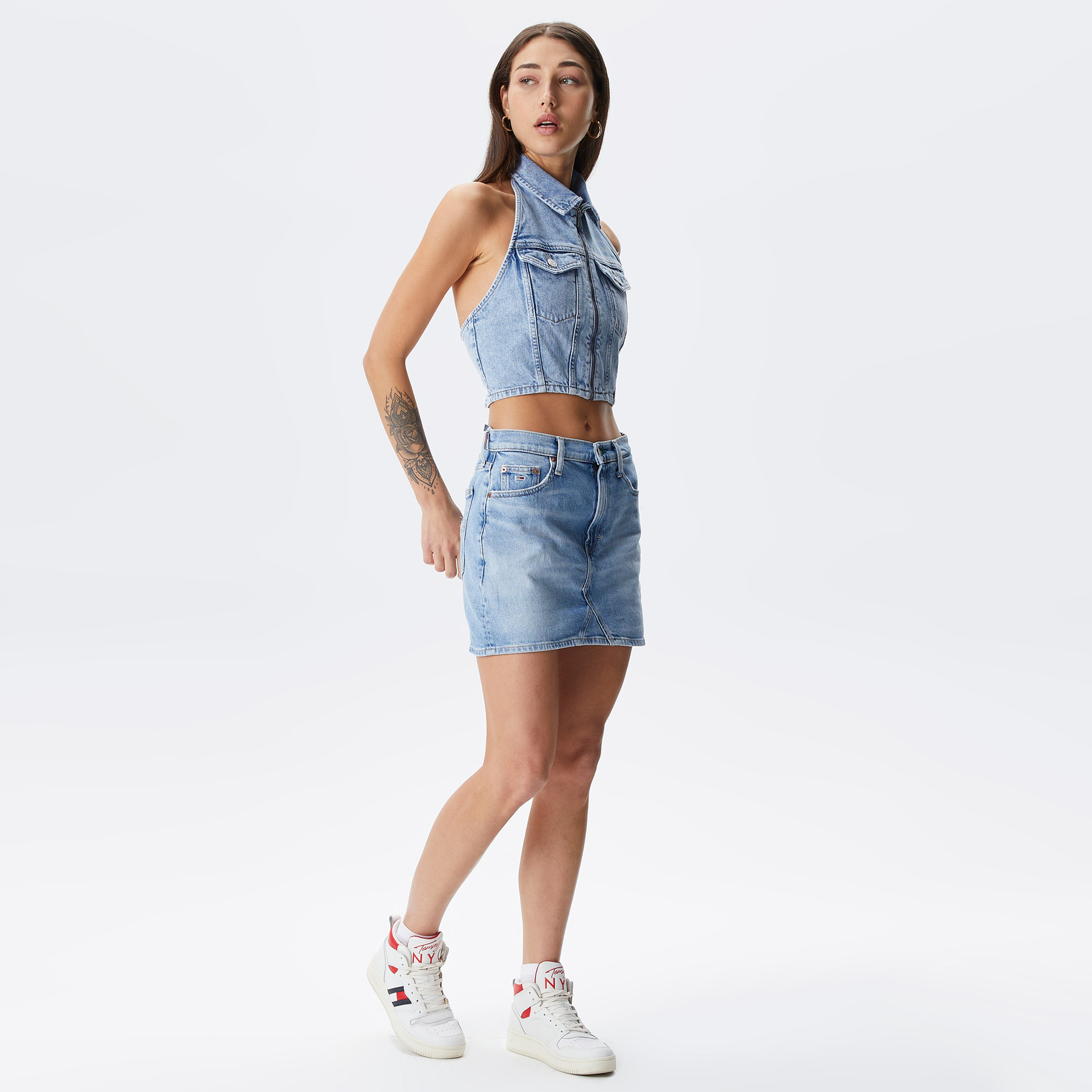 Tommy Hilfiger Kadın Mavi Etek