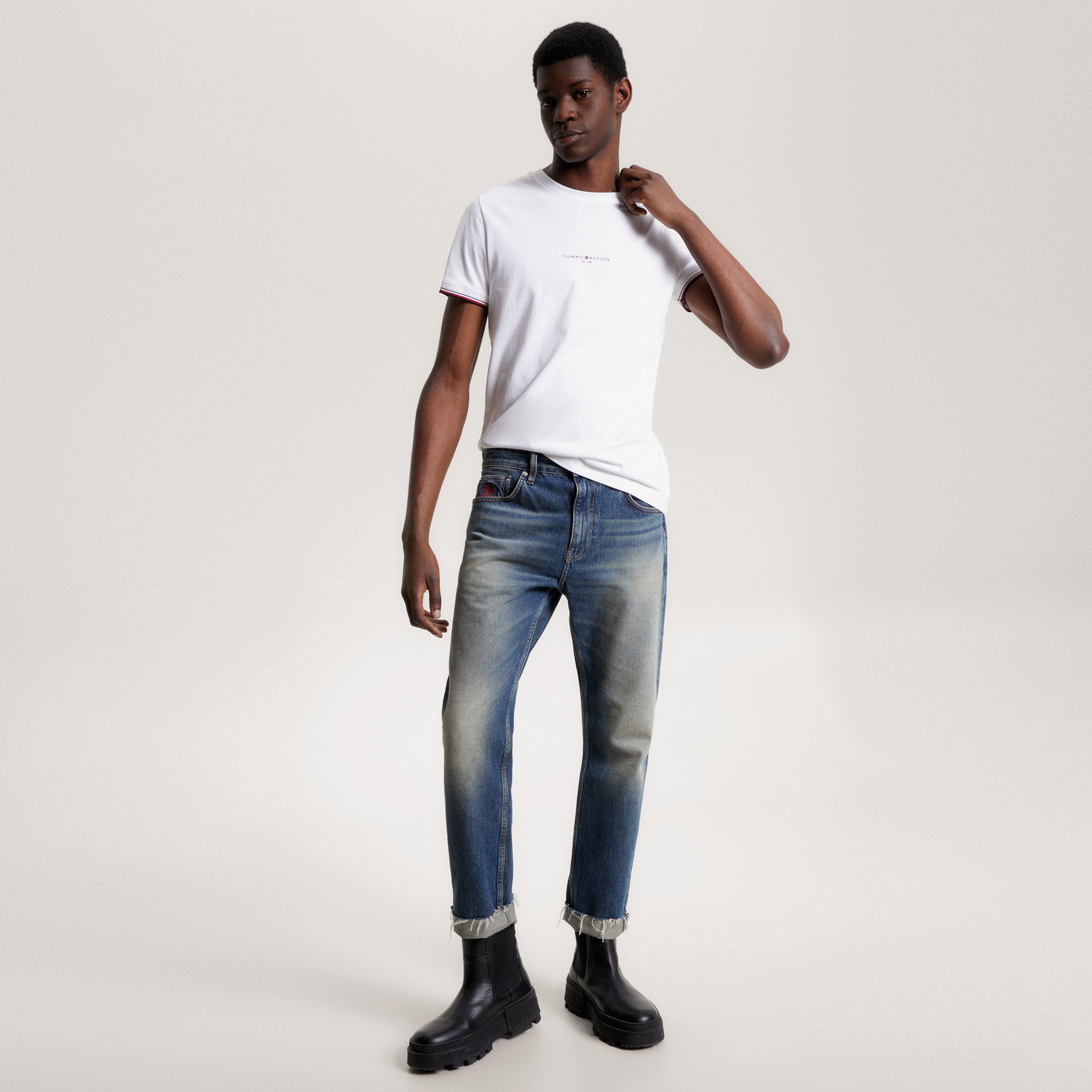 Tommy Hilfiger Erkek Beyaz Tshirt