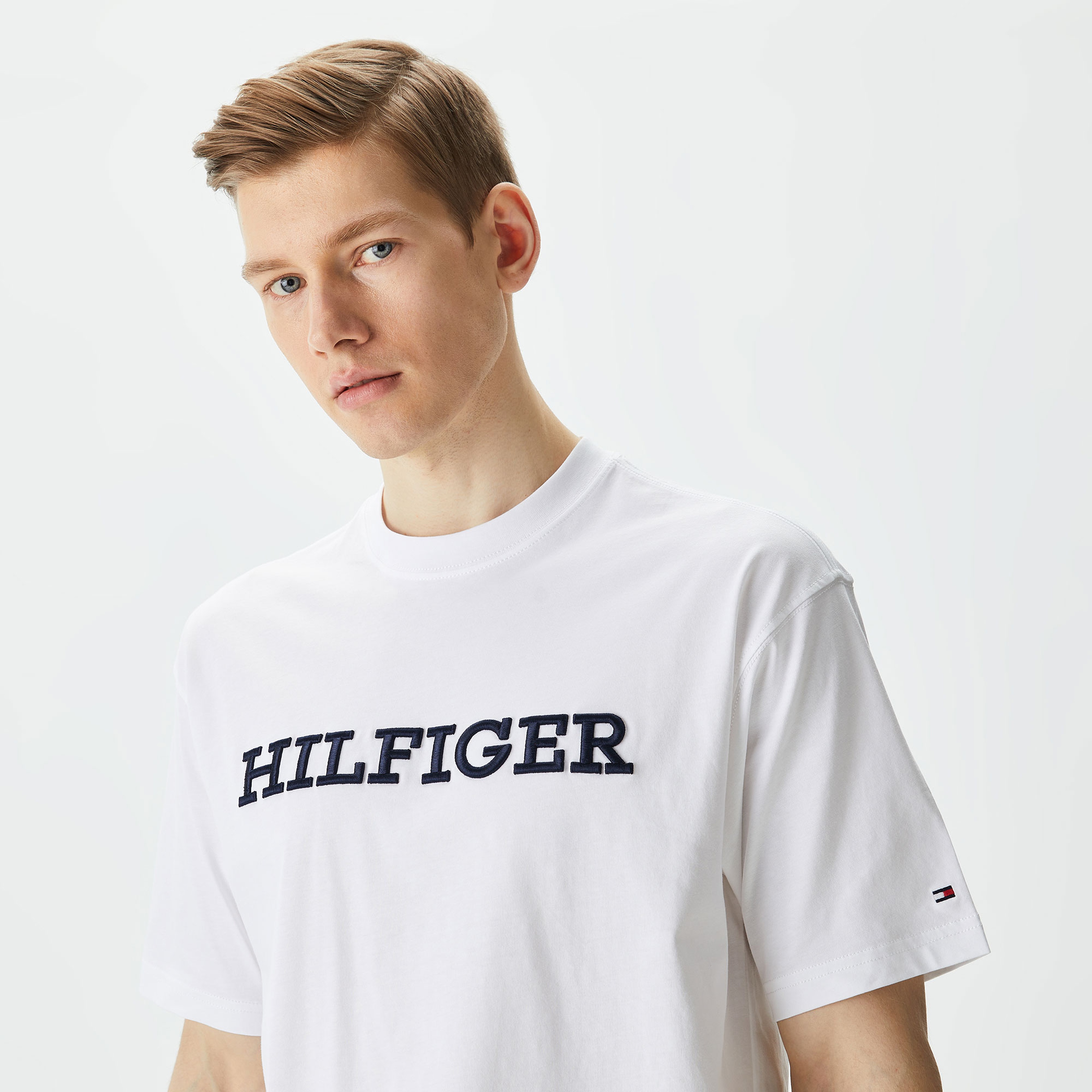 Tommy Hilfiger Erkek Beyaz Tshirt