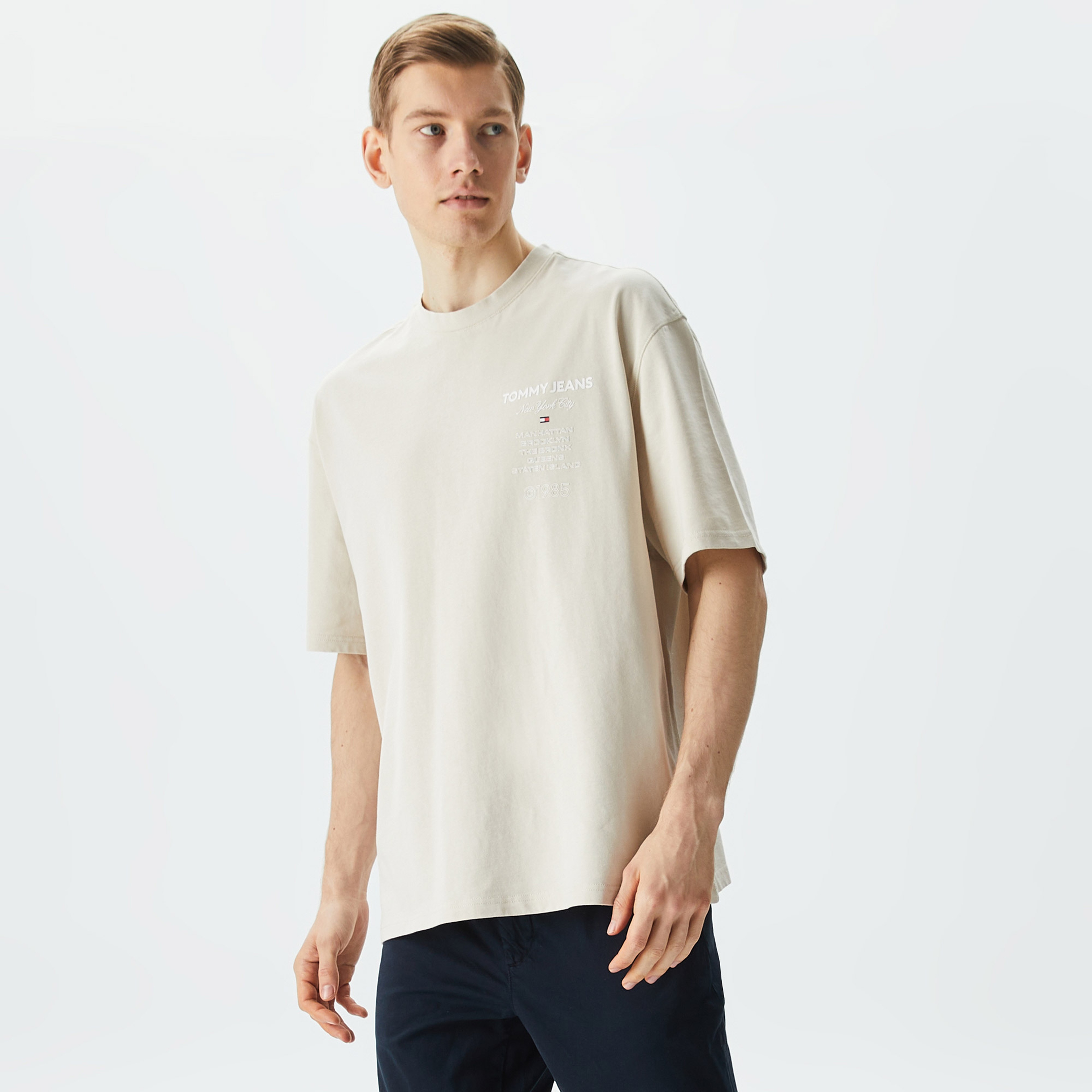 Tommy Hilfiger Erkek Bej Tshirt