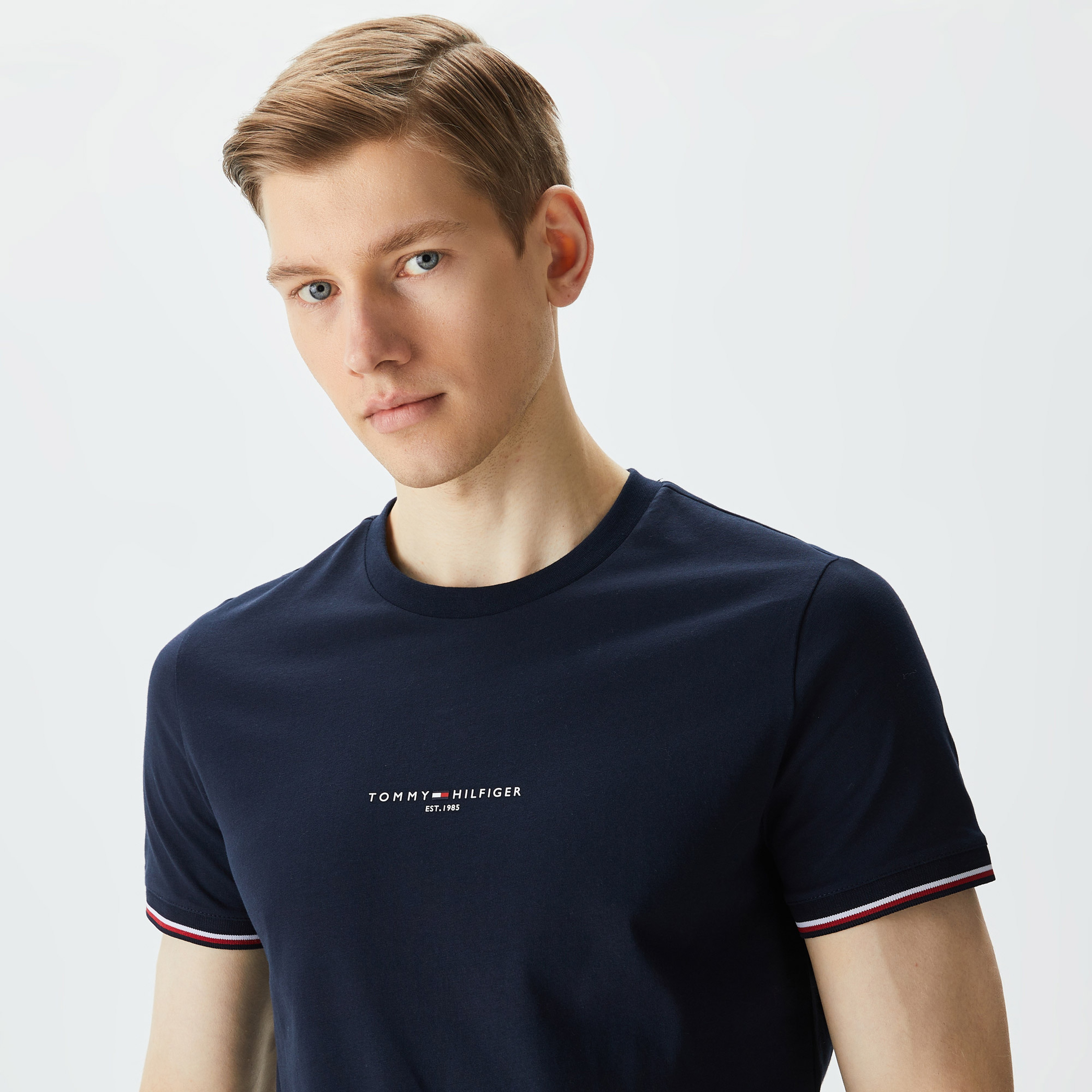 Tommy Hilfiger Erkek Mavi Tshirt